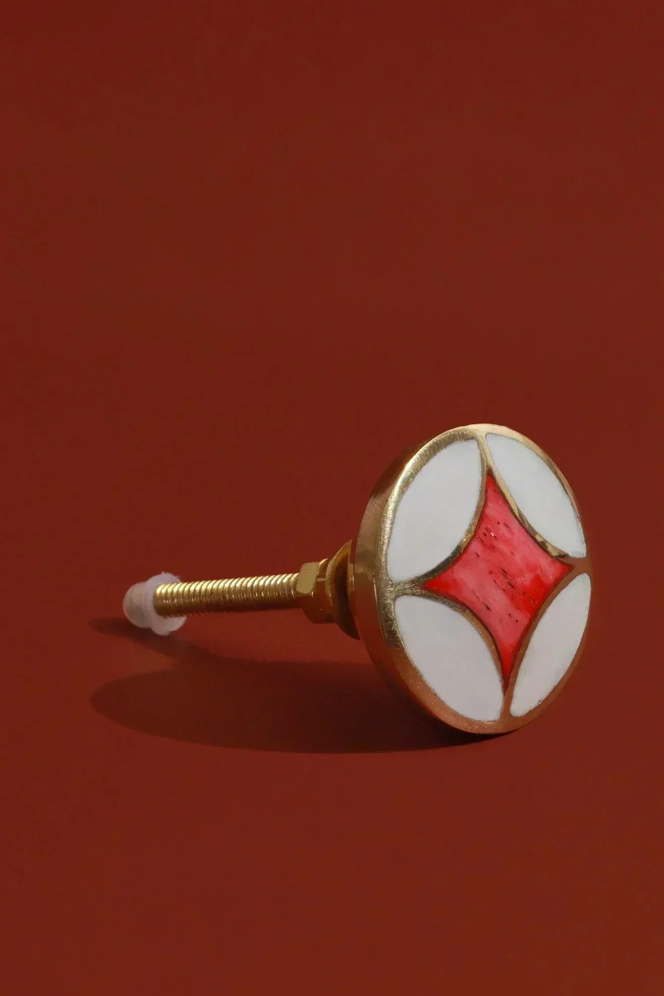 Toledo Mother of Pearl and Polished Brass Cabinet Pull Knob — close-up view, G Decor