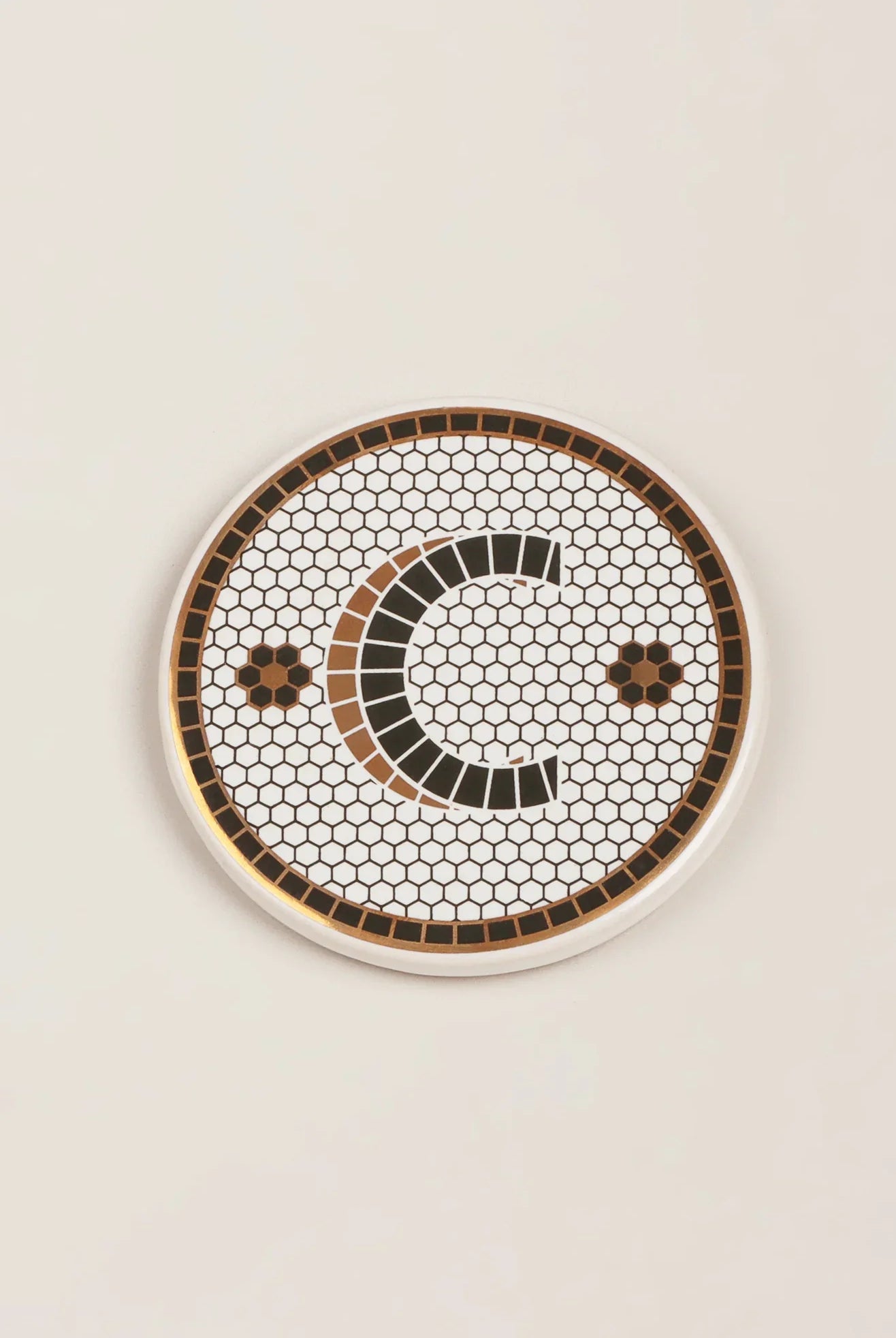 Traditional British Pub Black & Gold Tile Monogram Coasters Alphabet Initial Edition - G Decor