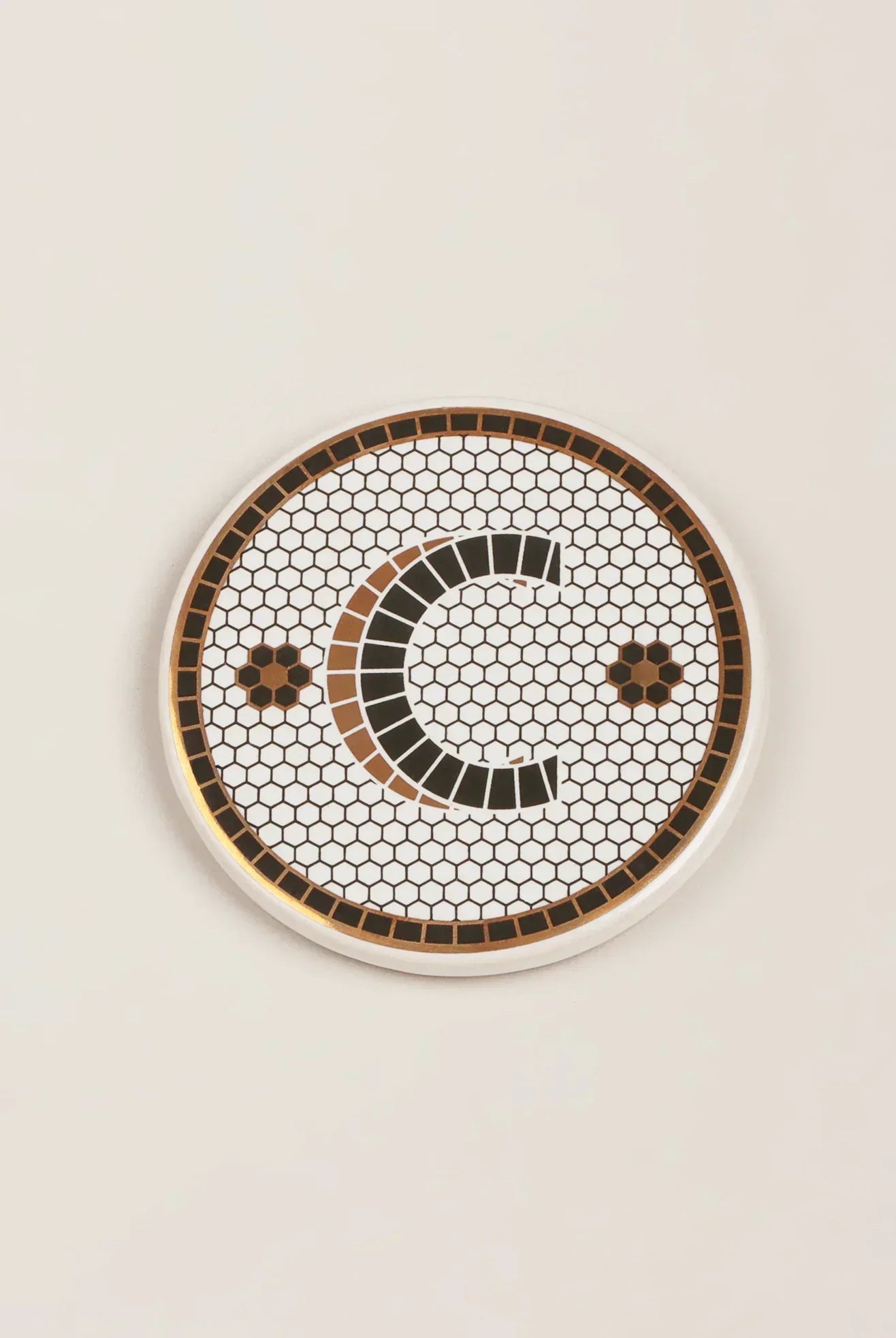 Traditional British Pub Black & Gold Tile Monogram Coasters Alphabet Initial Edition - G Decor