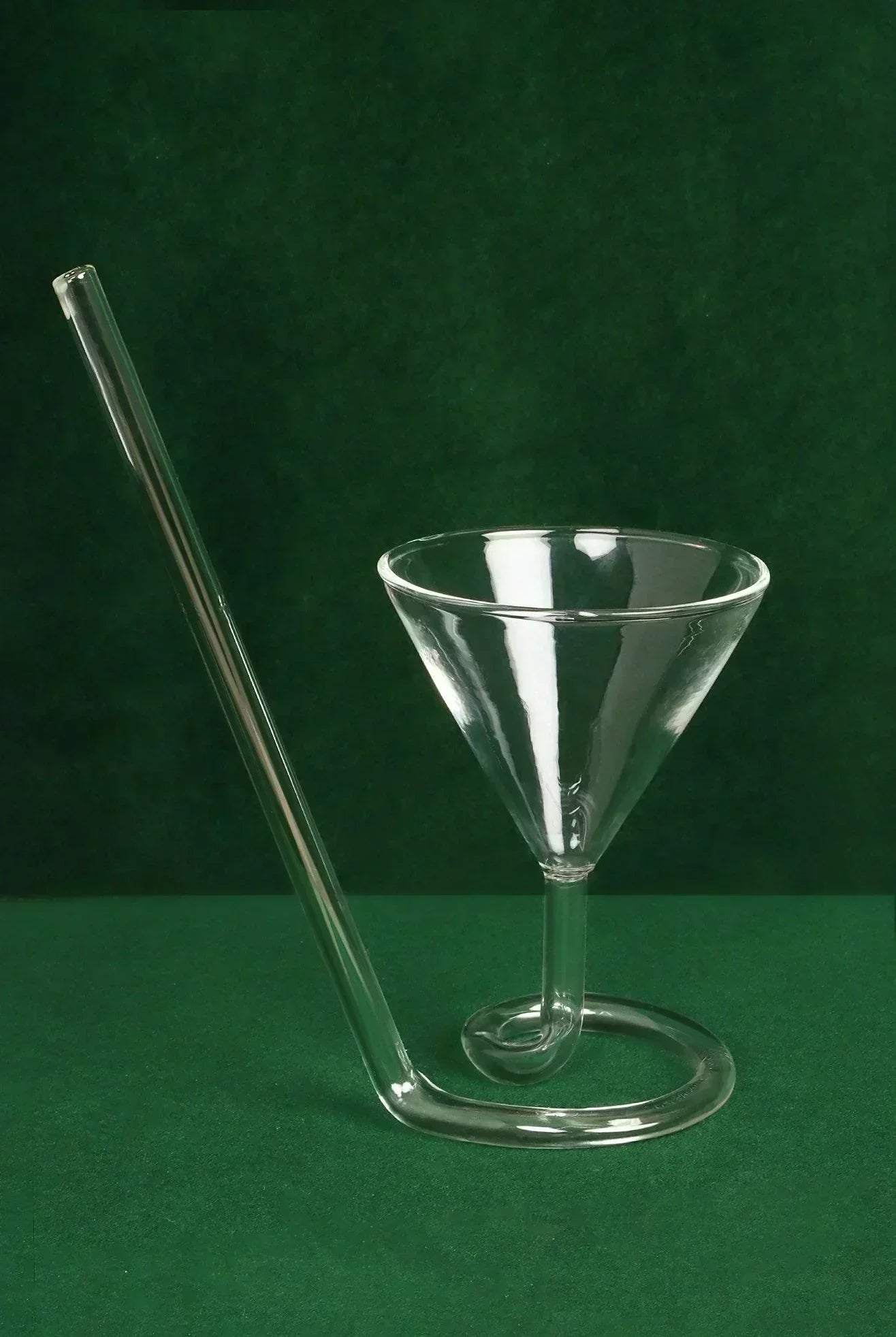 Unique Innovative Sip Cocktail Glass With Built-In Straw - G Decor