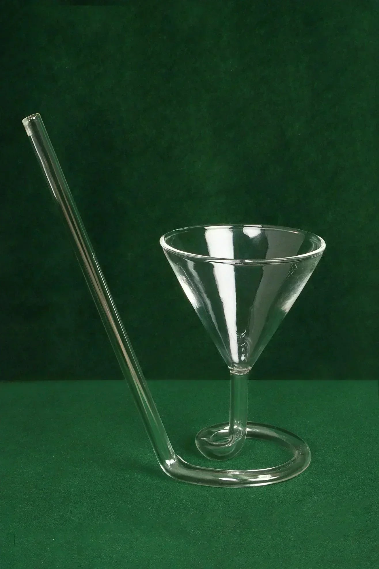 Unique Innovative Sip Cocktail Glass With Built-In Straw - G Decor