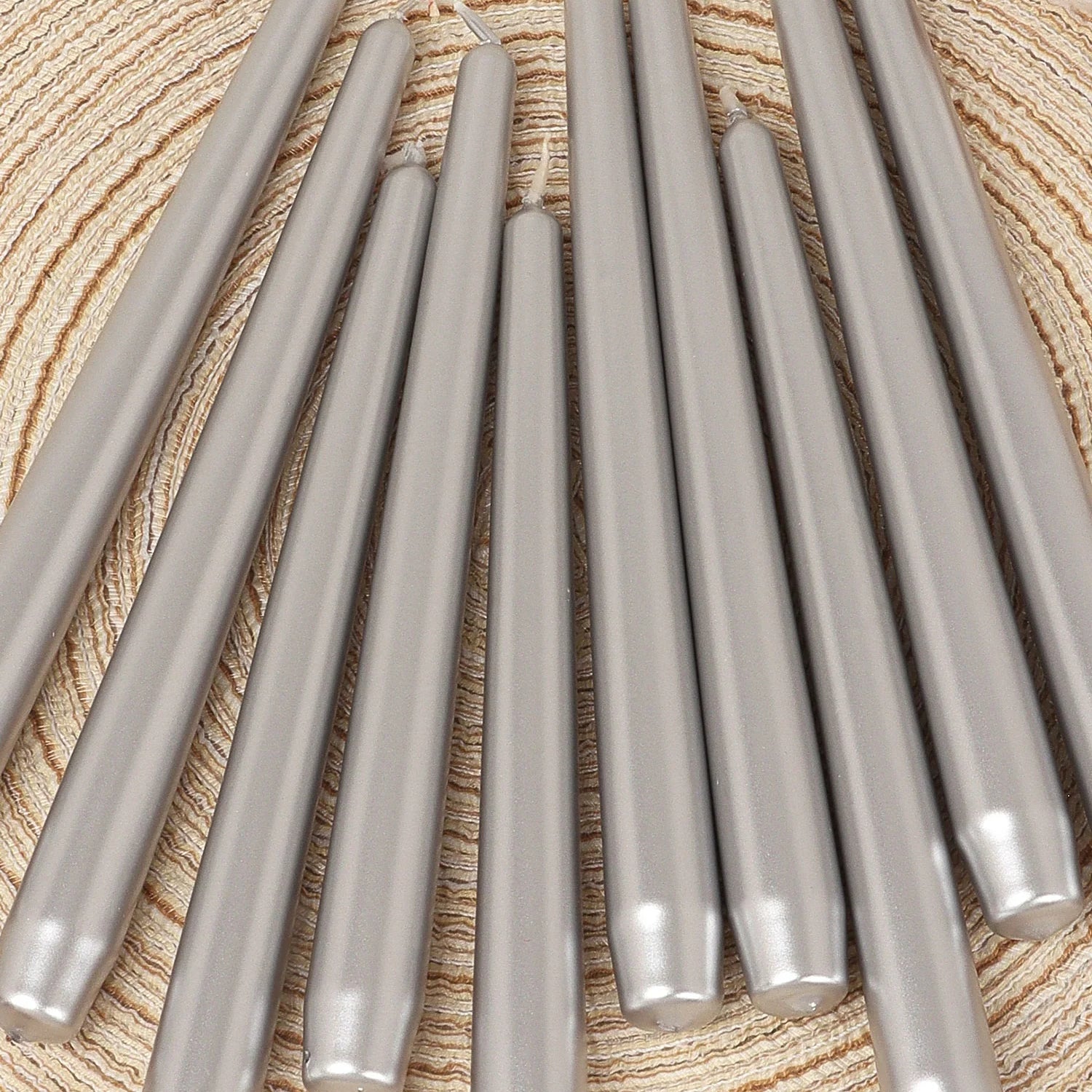 Velaré Silver Glow Set of 2, 10 or 20 Tall Hand-Finished Opaline Dinner Candles & Taper Candles - G Decor