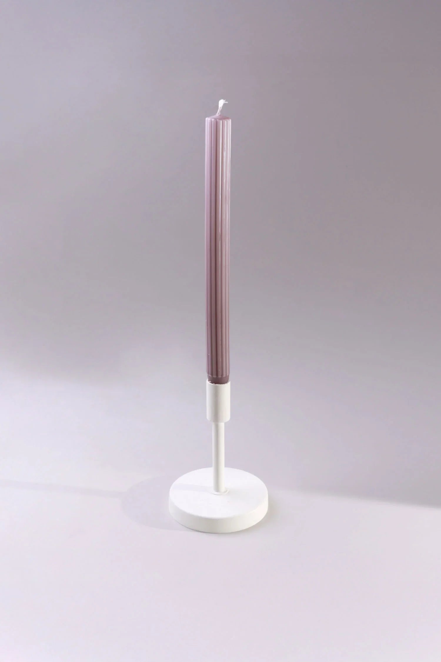 Velluto Prugna Profonda Set of 2 Extra Tall Deep Plum Dinner & Taper Candles with Ribbed Velvet Matte Finish - G Decor