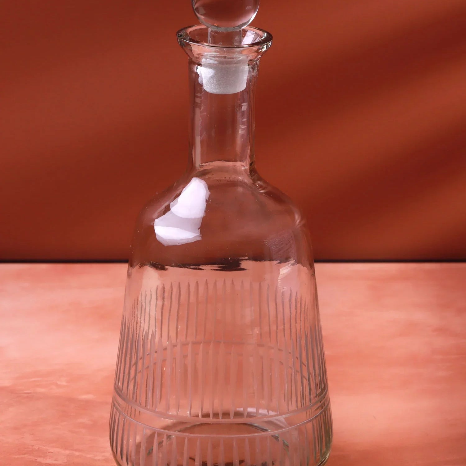 Virelle Set of 4 Handmade Hand-Engraved Glass Tumblers or Decanter with Stopper - G Decor