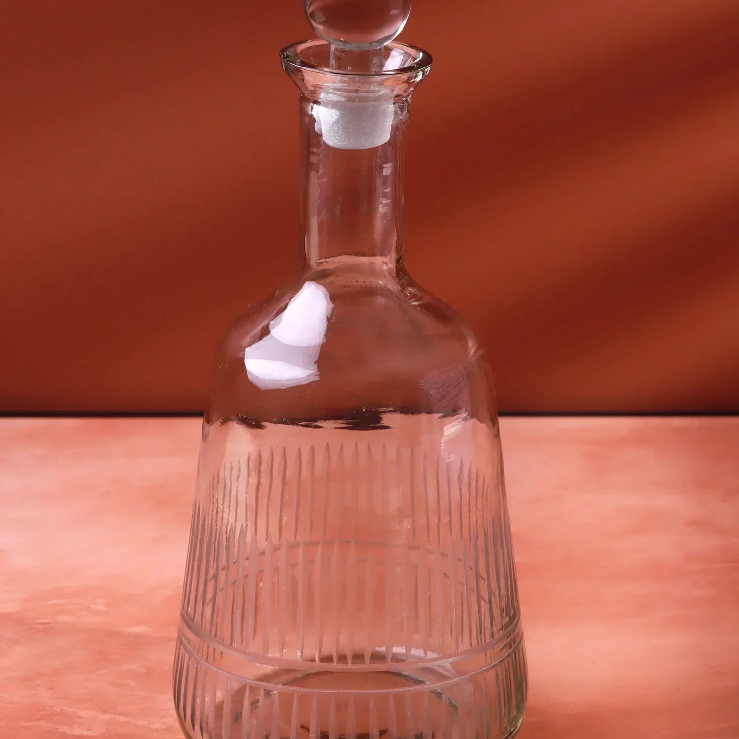 Virelle Set of 4 Handmade Hand-Engraved Glass Tumblers or Decanter with Stopper - G Decor