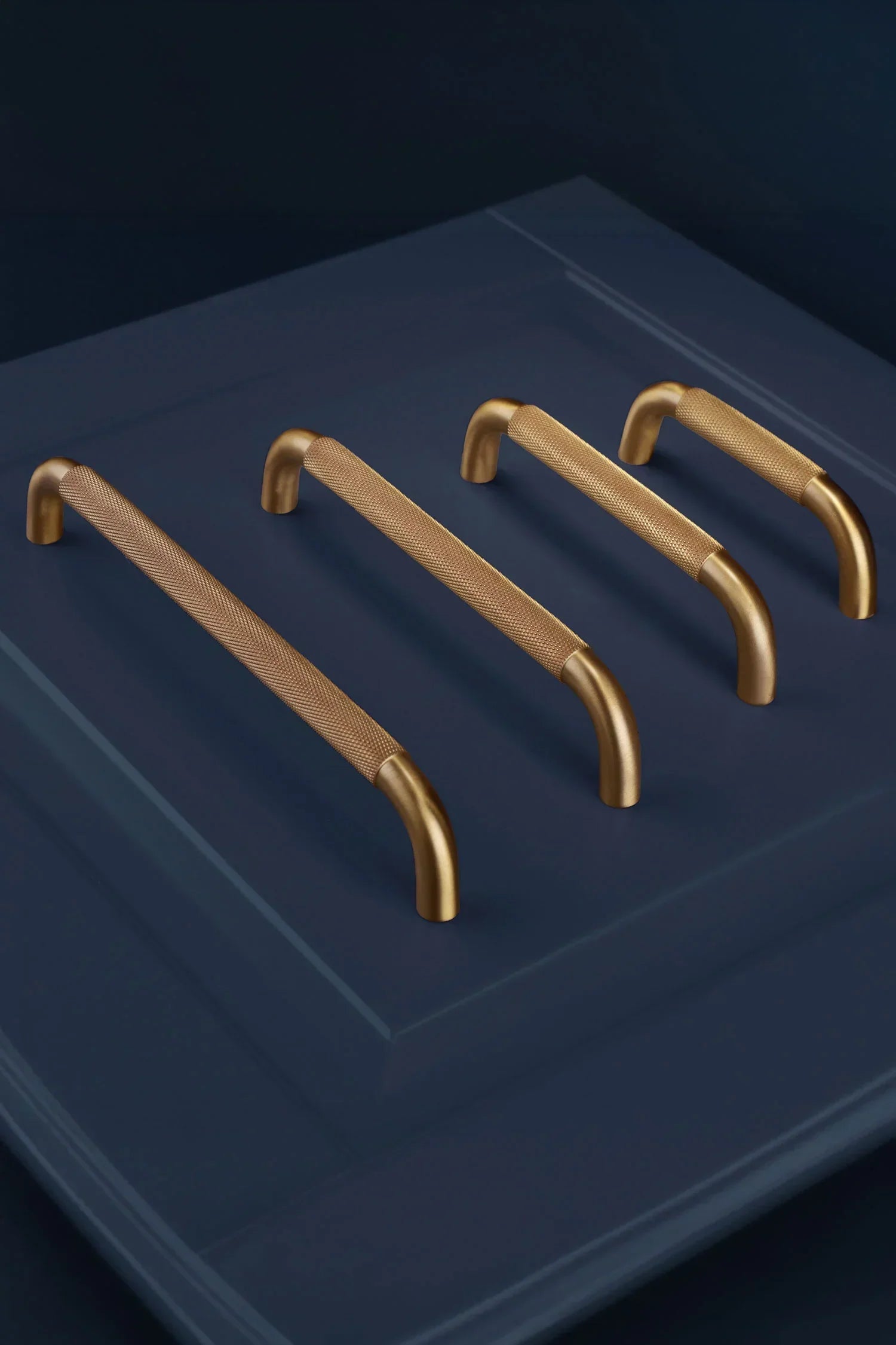 Chesterfield Knurled Brass D Handle in Satin Finish — G Decor