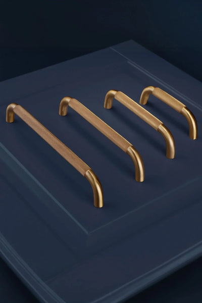 Chesterfield Knurled Brass D Handle in Satin Finish