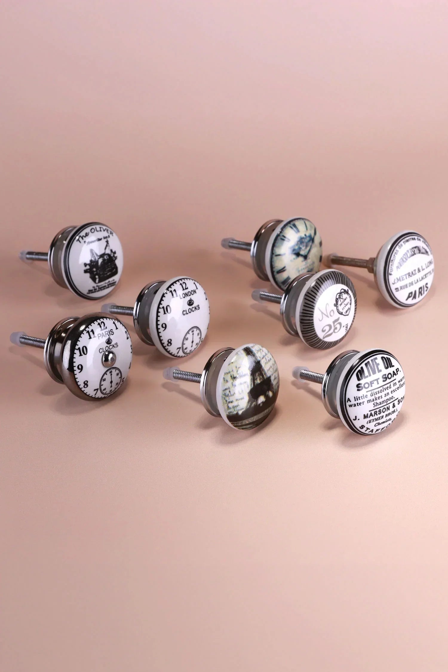 Continental Atelier European Archive Ceramic Cabinet Knobs Set of 8 — view 5, G Decor