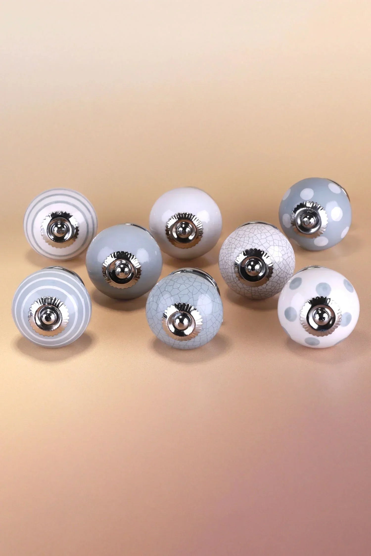 Quiet Living Hand-Painted Ceramic Cabinet Knobs Set of 8 — lifestyle view, G Decor