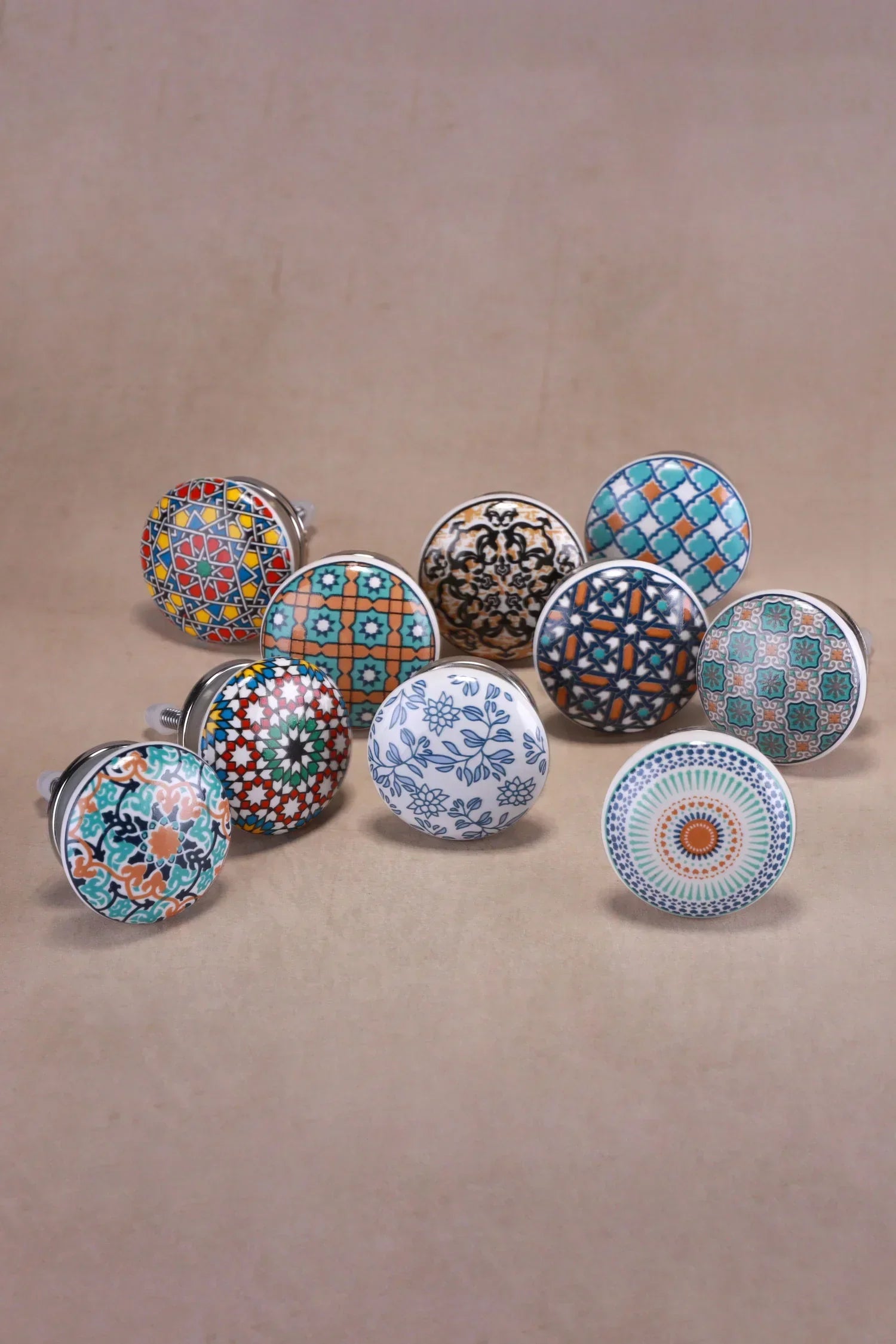 Positive Energy Iconic Collection Ceramic Cabinet Knobs Set of 10 — G Decor