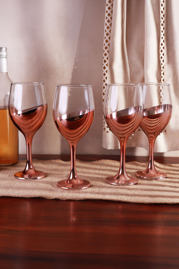 Sephora Two-Tone Rose Gold Wine Glasses Set of 4