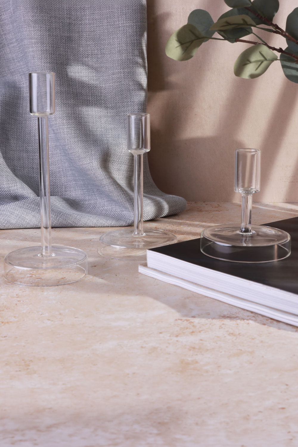 Halo hand-blown glass candle holders multipack
