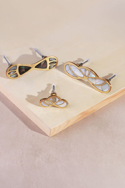 Papillon Royale Mother of Pearl and Brass Cabinet Pull Handle