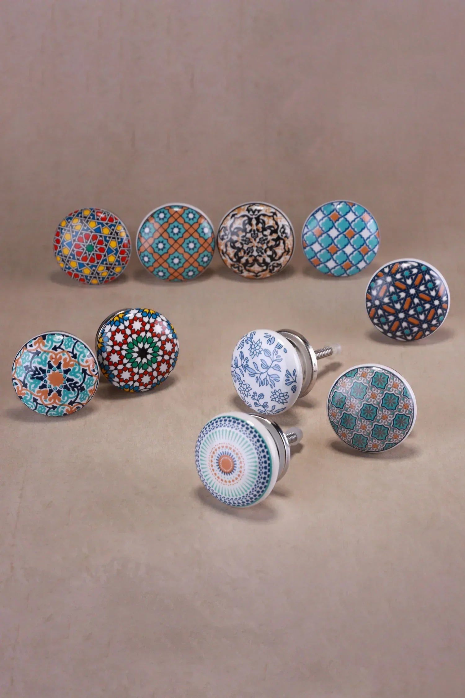 Positive Energy Iconic Collection Ceramic Cabinet Knobs Set of 10 — alternate view, G Decor