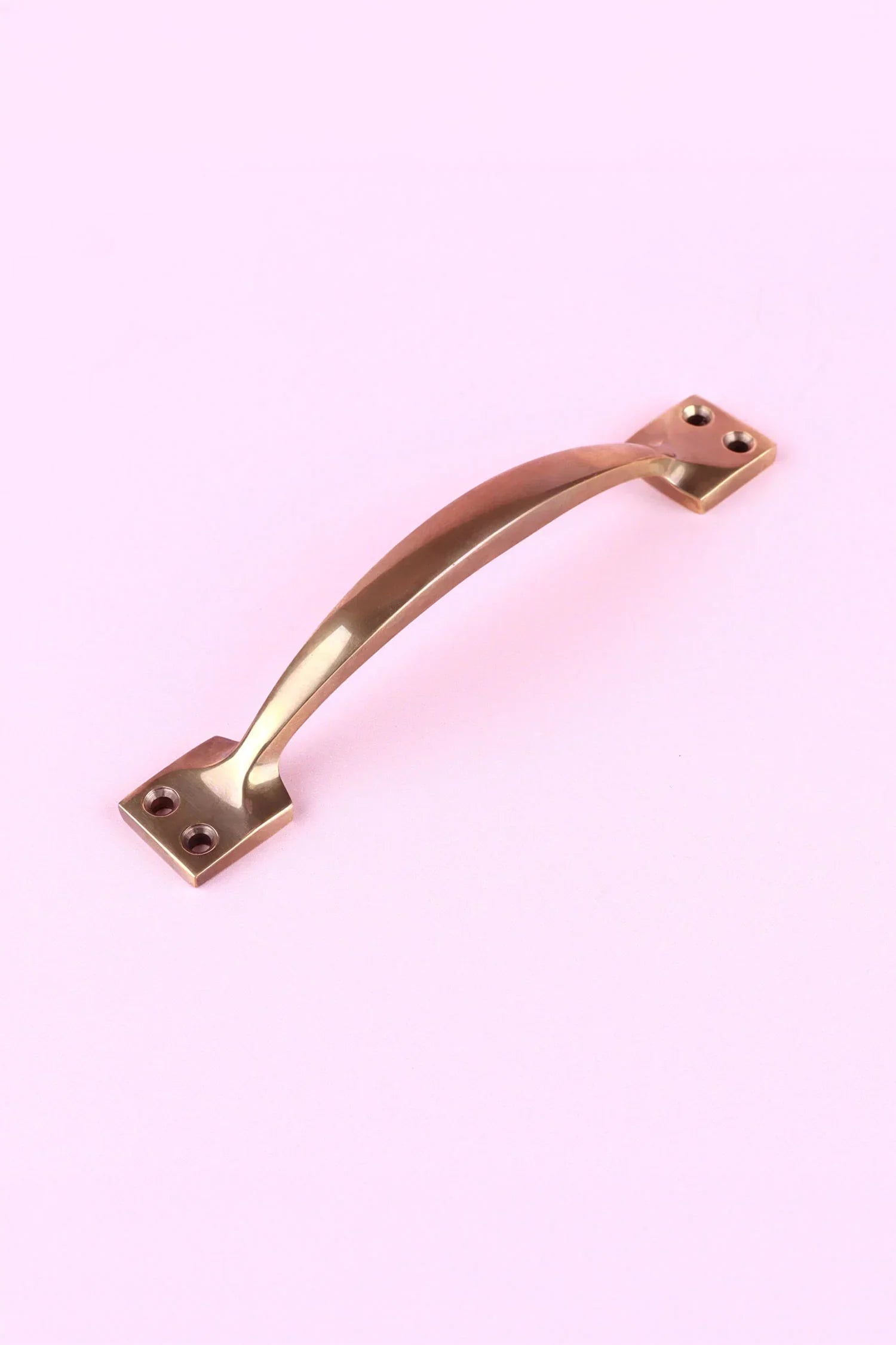 Oxford Solid Aged Brass Door Handle, Curved Pull — view 5, G Decor