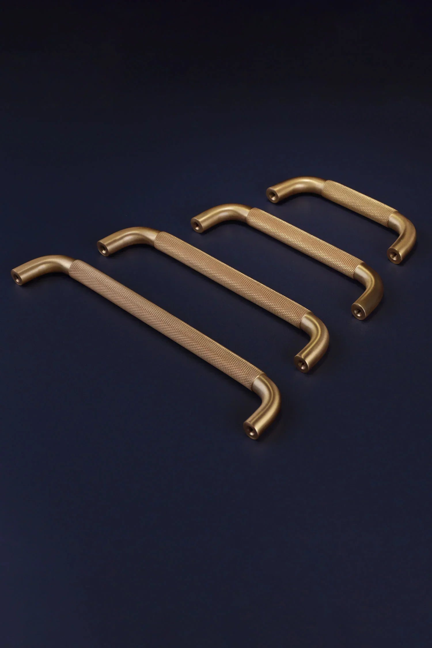 Chesterfield Knurled Brass D Handle, Satin — view 6, G Decor