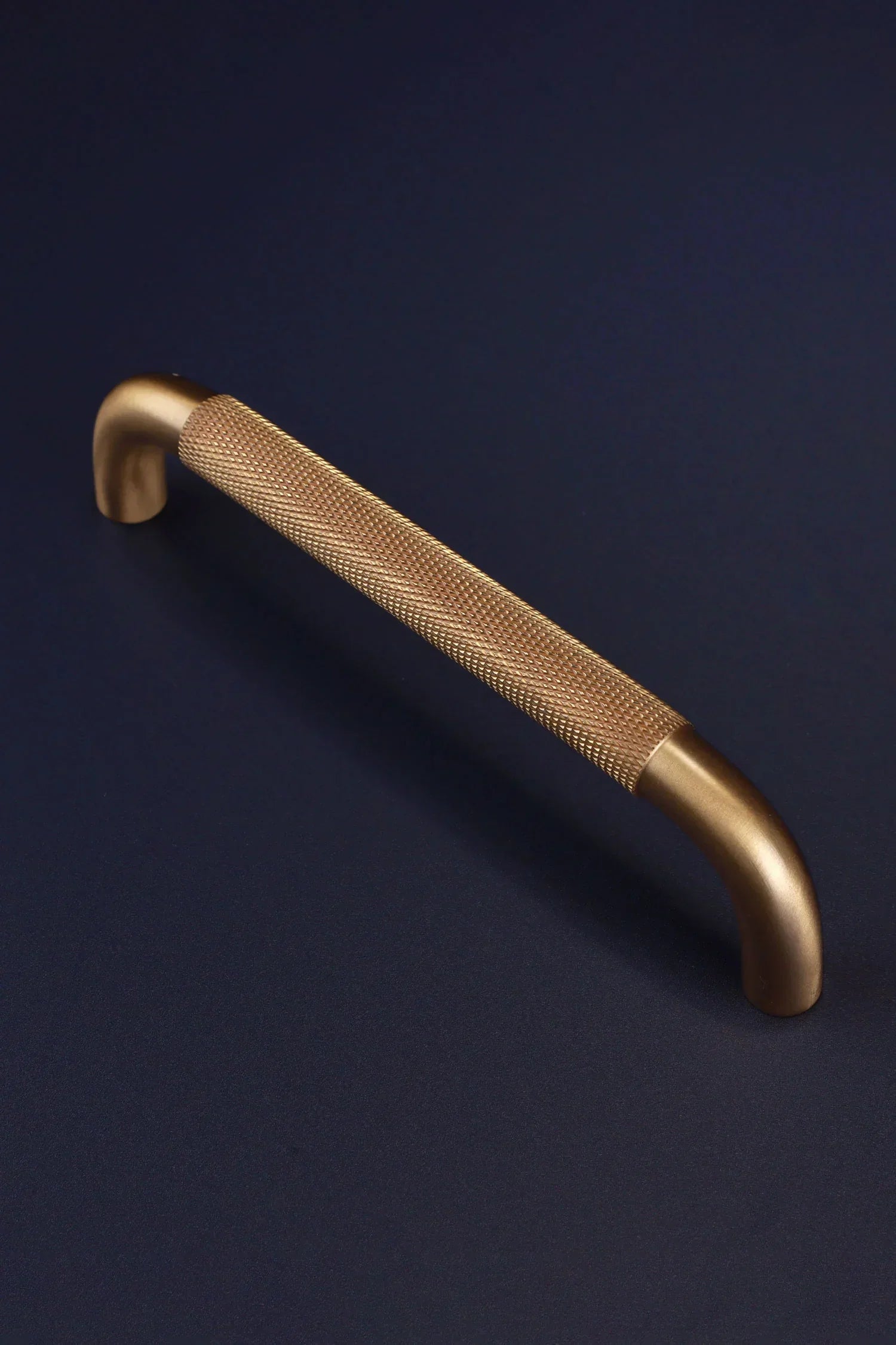 Chesterfield Knurled Brass D Handle, Satin — view 9, G Decor