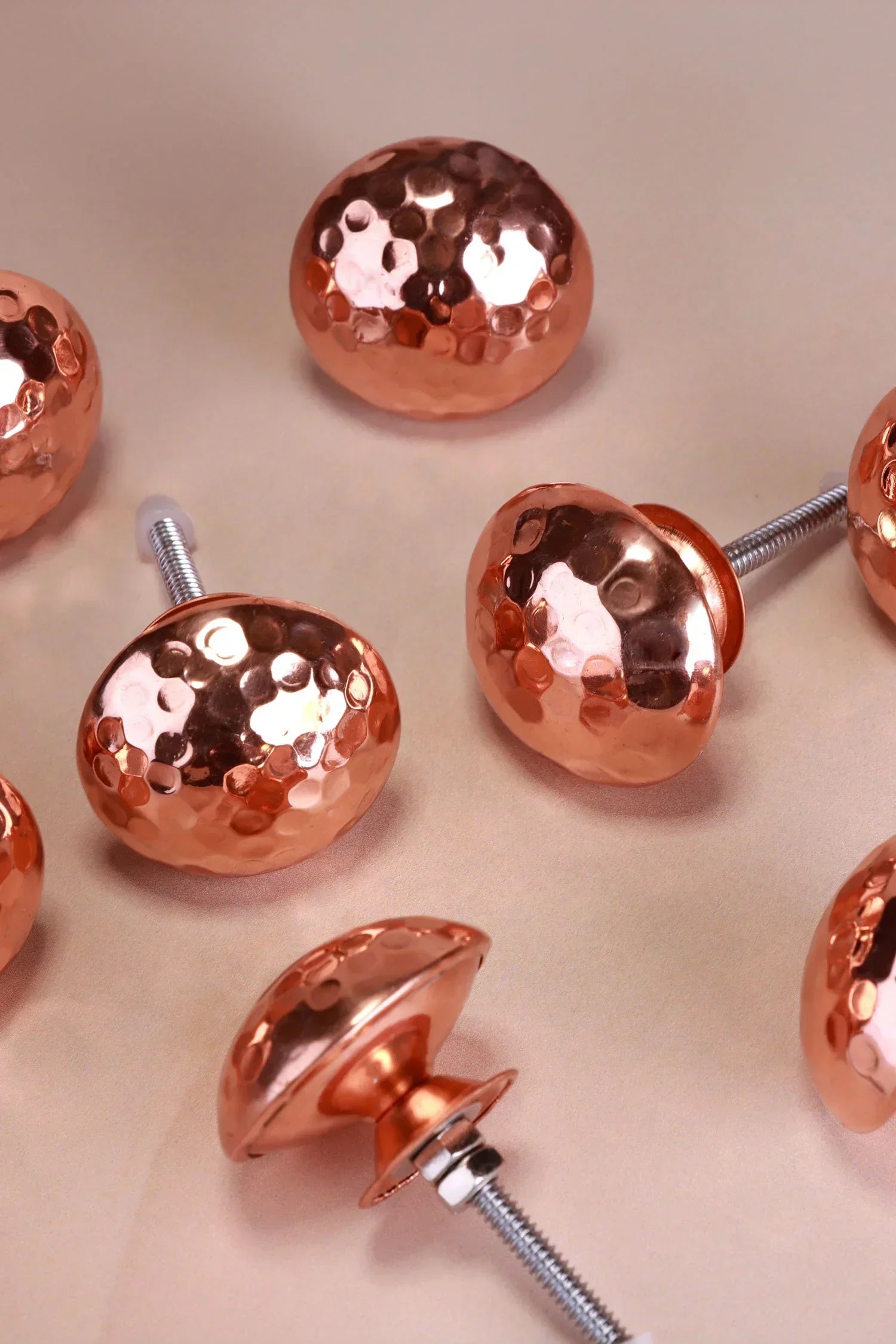 Verona Hand-Hammered Copper Cabinet Knobs Set of 8 — alternate view, G Decor