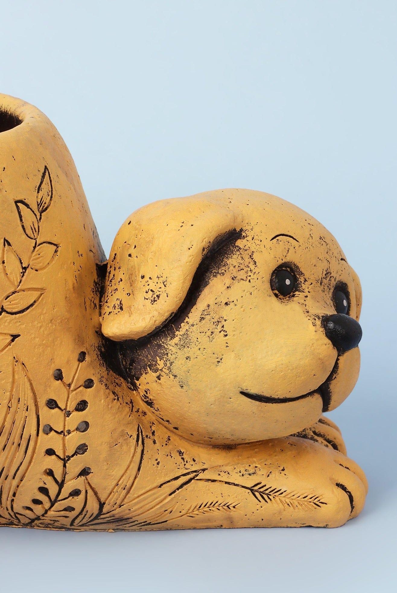 Yellow Dog Cement Planter - G Decor