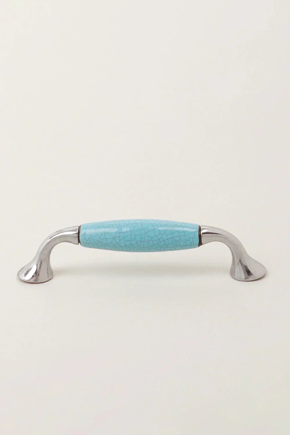 Quiet Living Crackle Ceramic Pull Handle in Soft Pastel — lifestyle view, G Decor