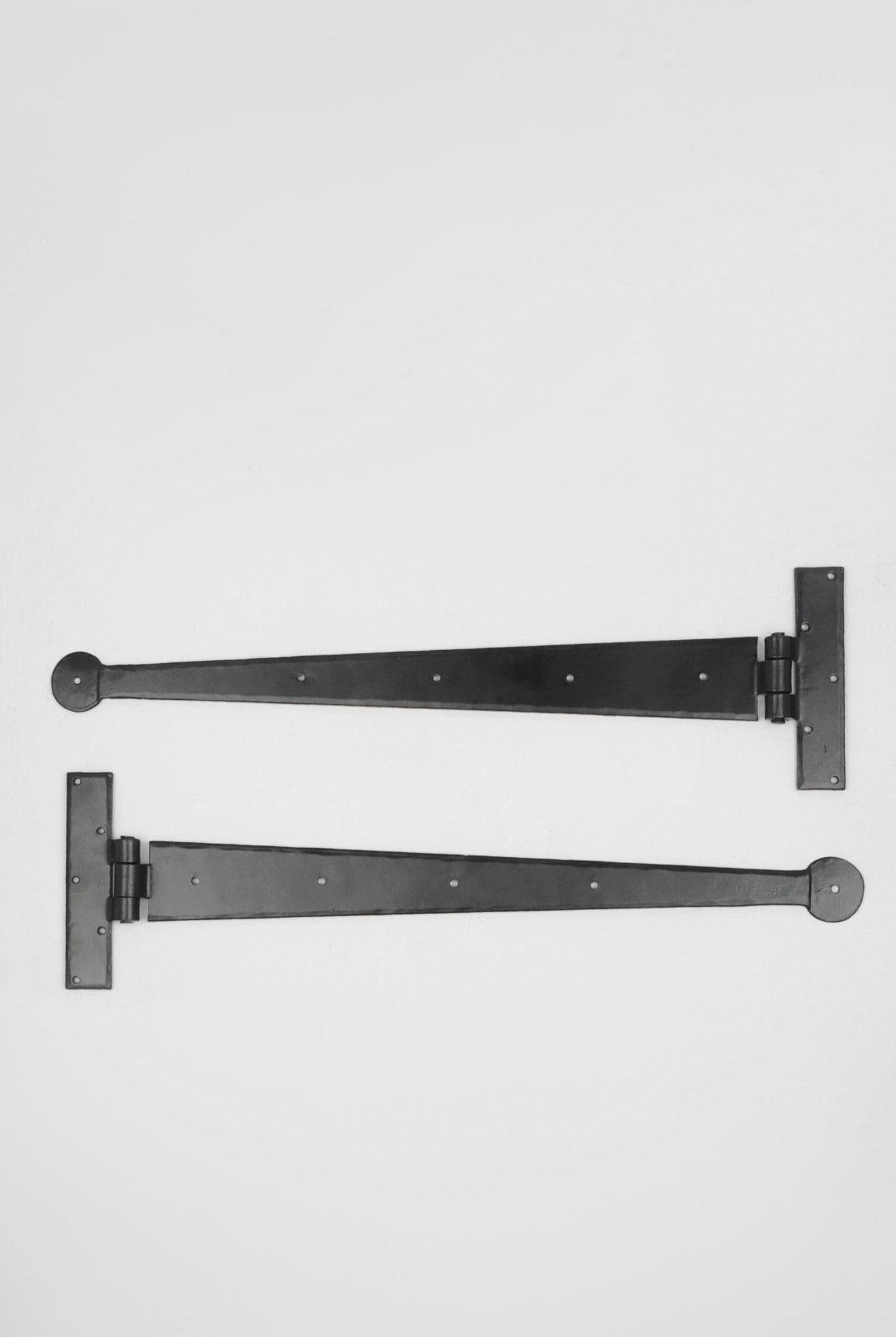 18" Coinbase Hand Forged T Hinges Pair in Black Finish - G Decor