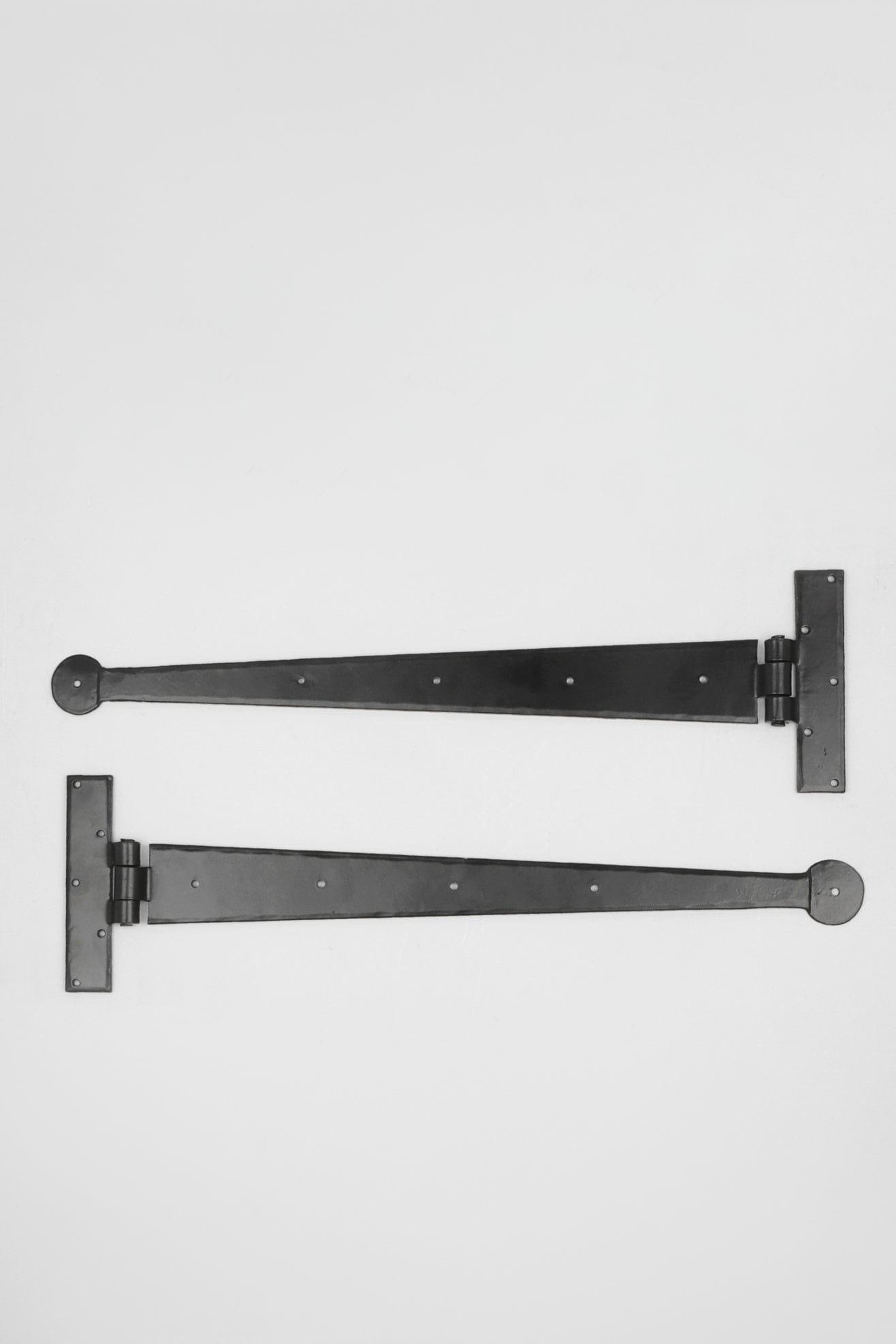 18" Coinbase Hand Forged T Hinges Pair in Black Finish - G Decor