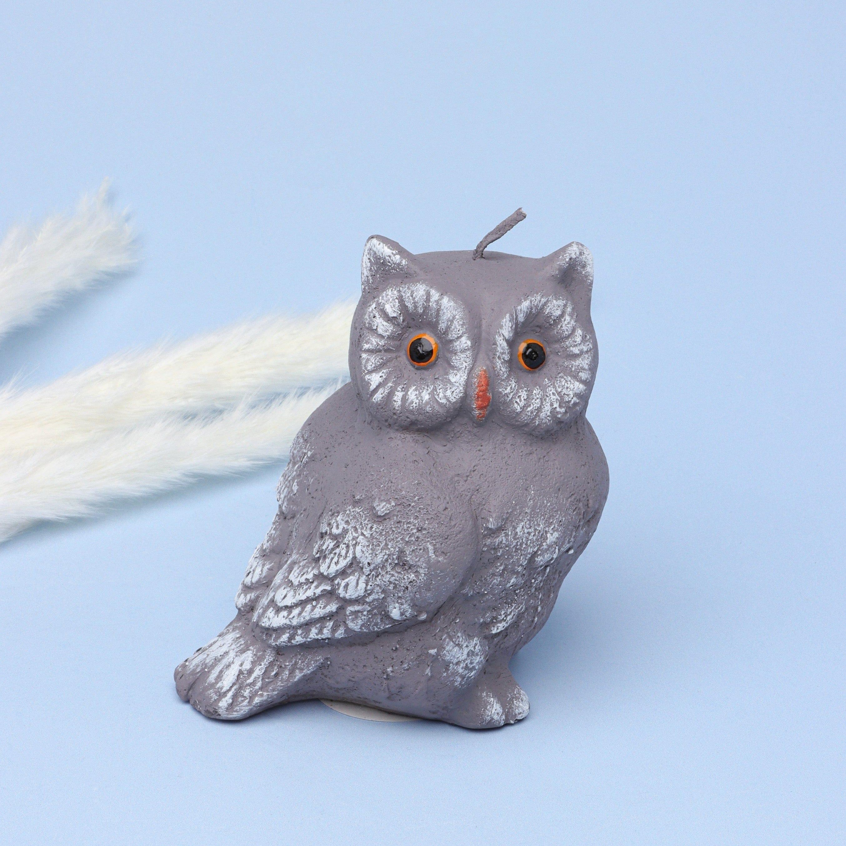 3D Owl Figure Pillar Candle - G Decor