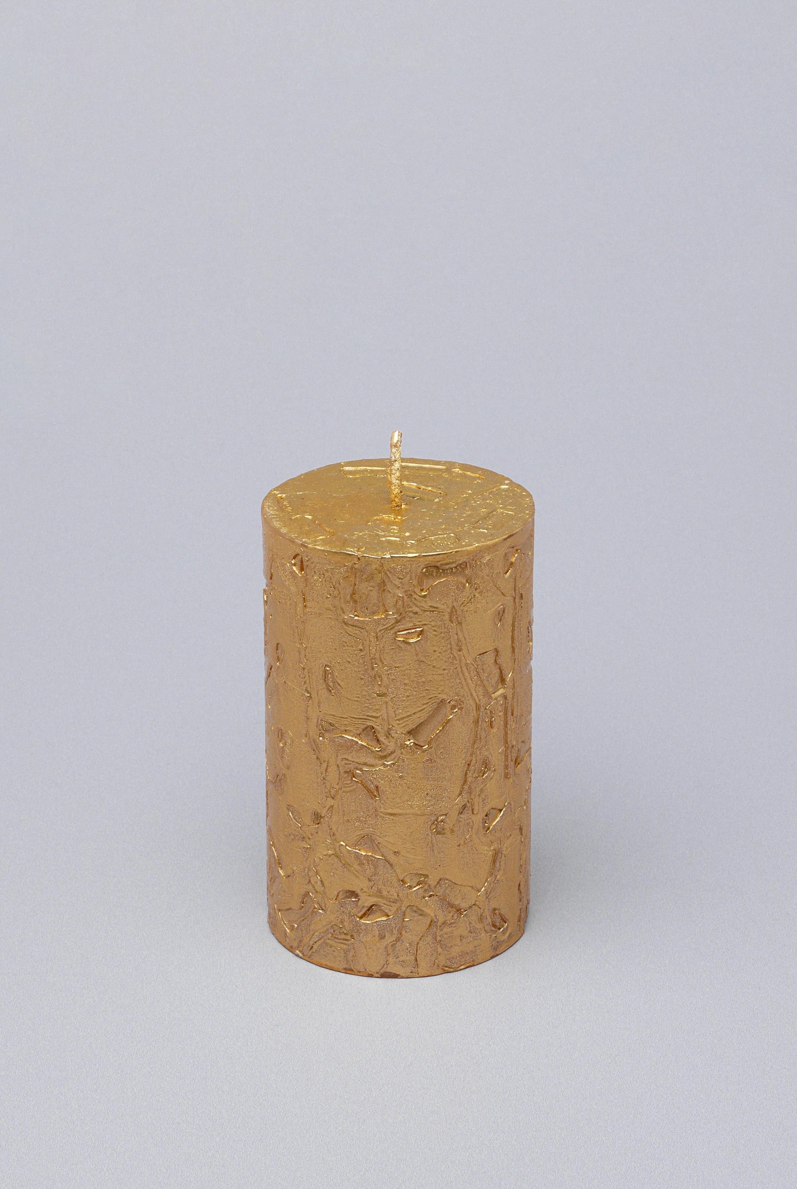 adelle-aurelia-gold-signature-waxwork-pillar-candle-in-warm-gold-g-decor-35495 - G Decor