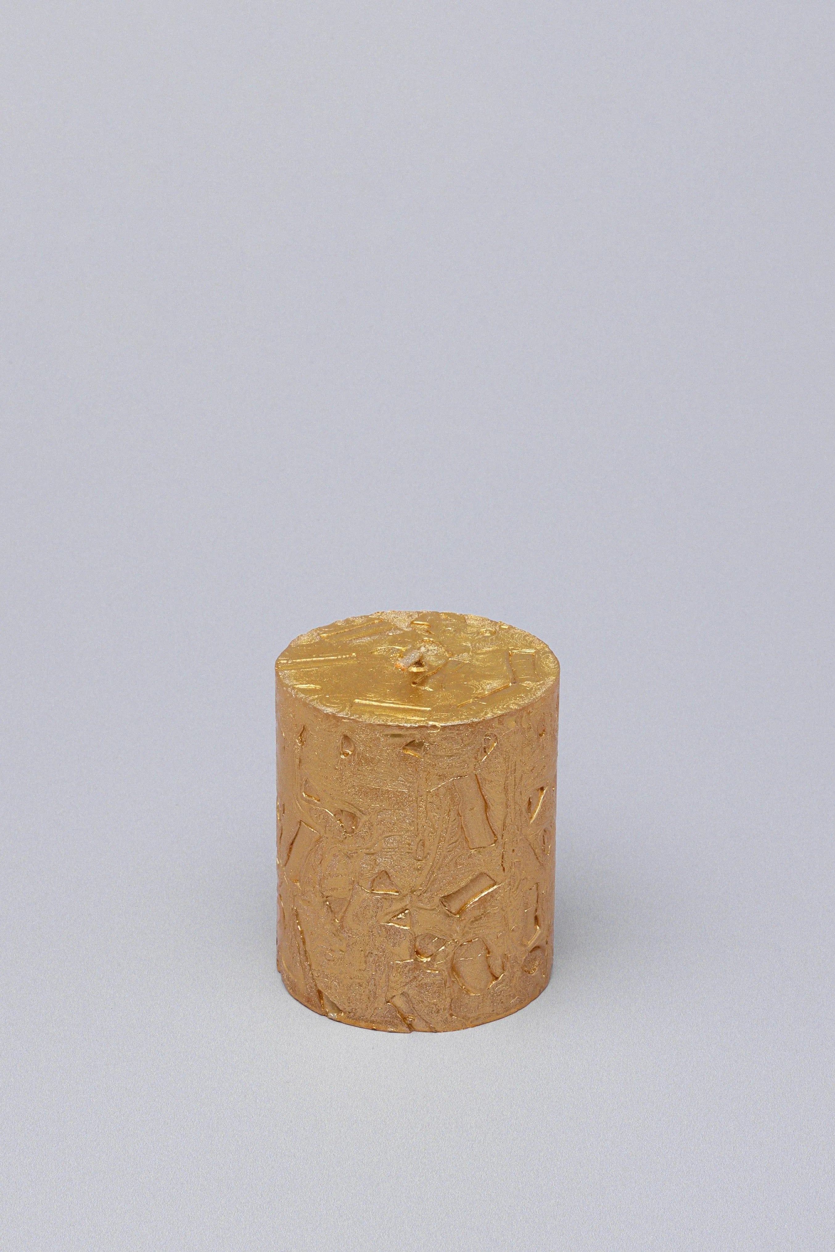 adelle-aurelia-gold-signature-waxwork-pillar-candle-in-warm-gold-g-decor-50733 - G Decor