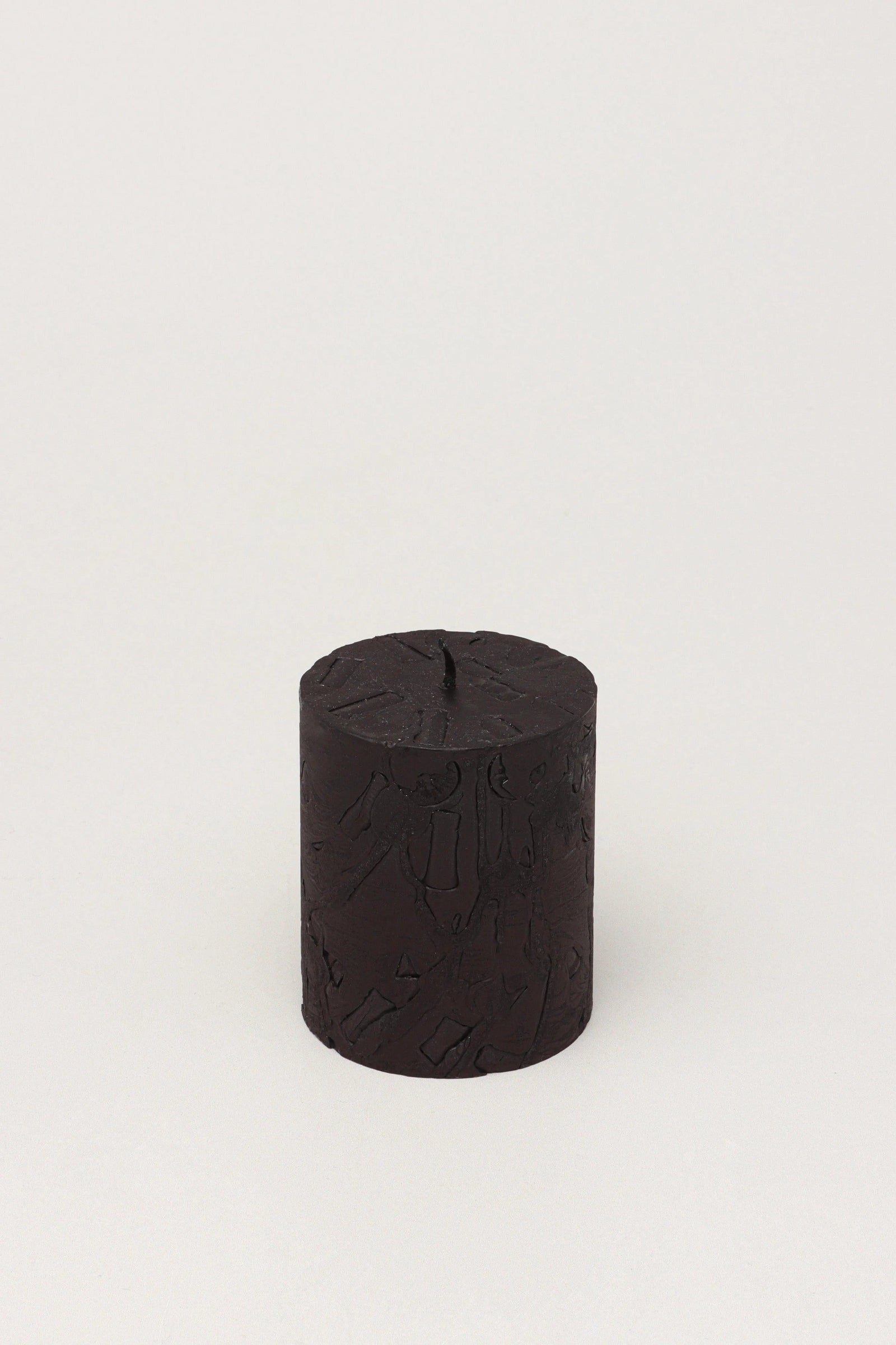 Adelle Obsidian Signature Waxwork Pillar Candle in Matte Black — view 5, G Decor