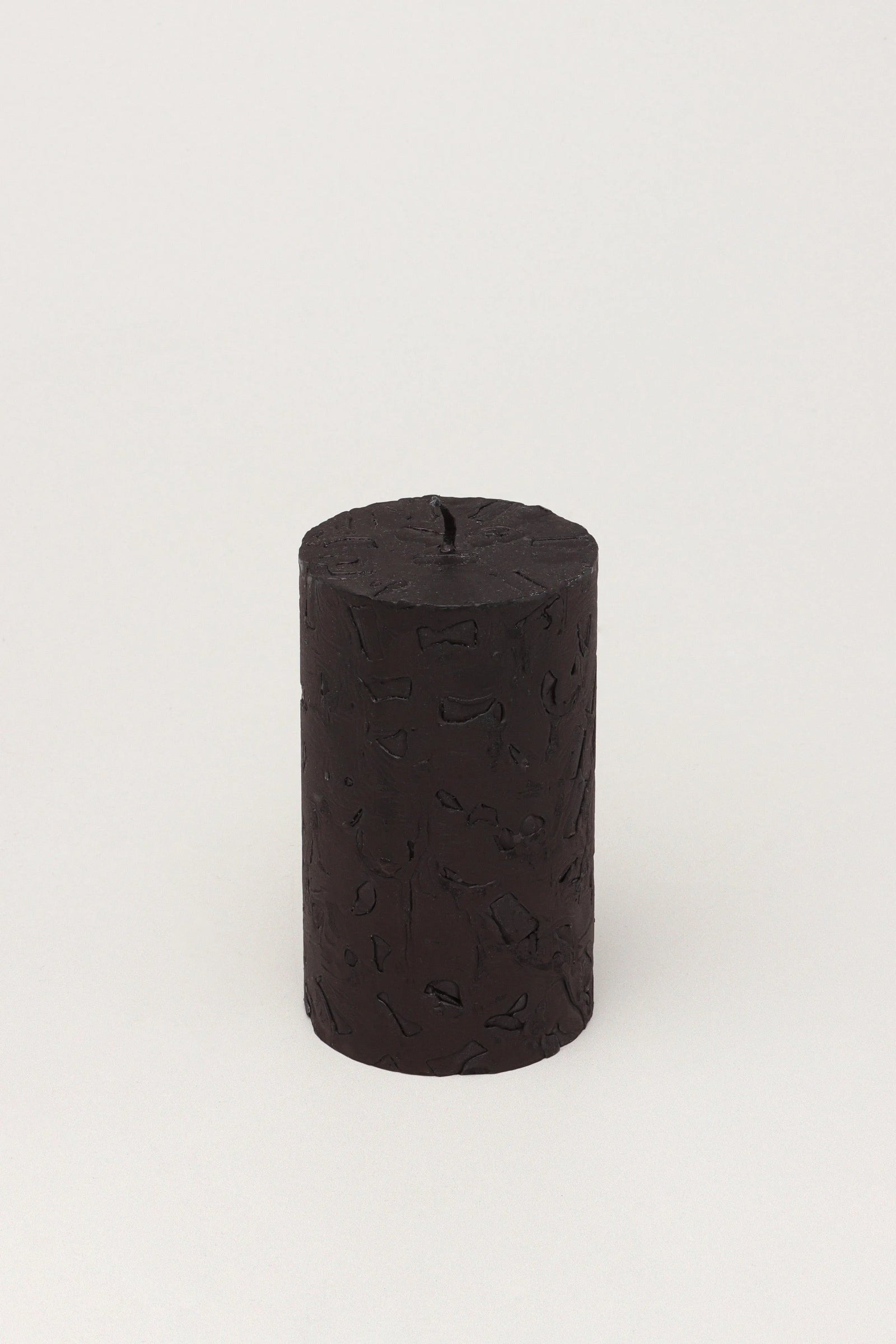 Adelle Obsidian Signature Waxwork Pillar Candle in Matte Black — lifestyle view, G Decor