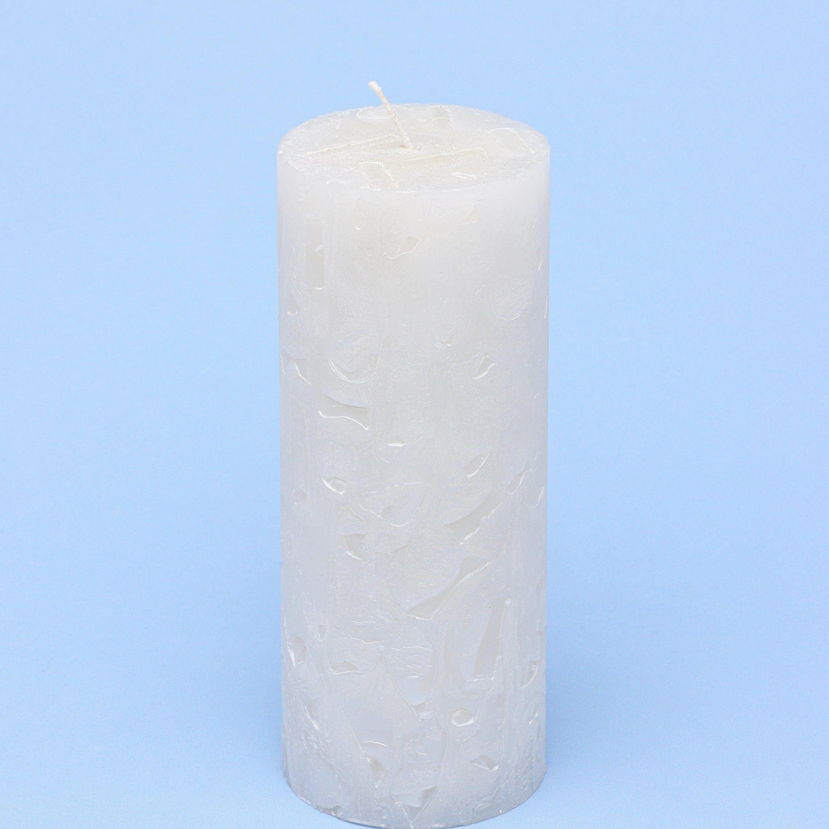 Adelle Pure White Signature Waxwork Pillar Candle in Soft Matte Finish - G Decor