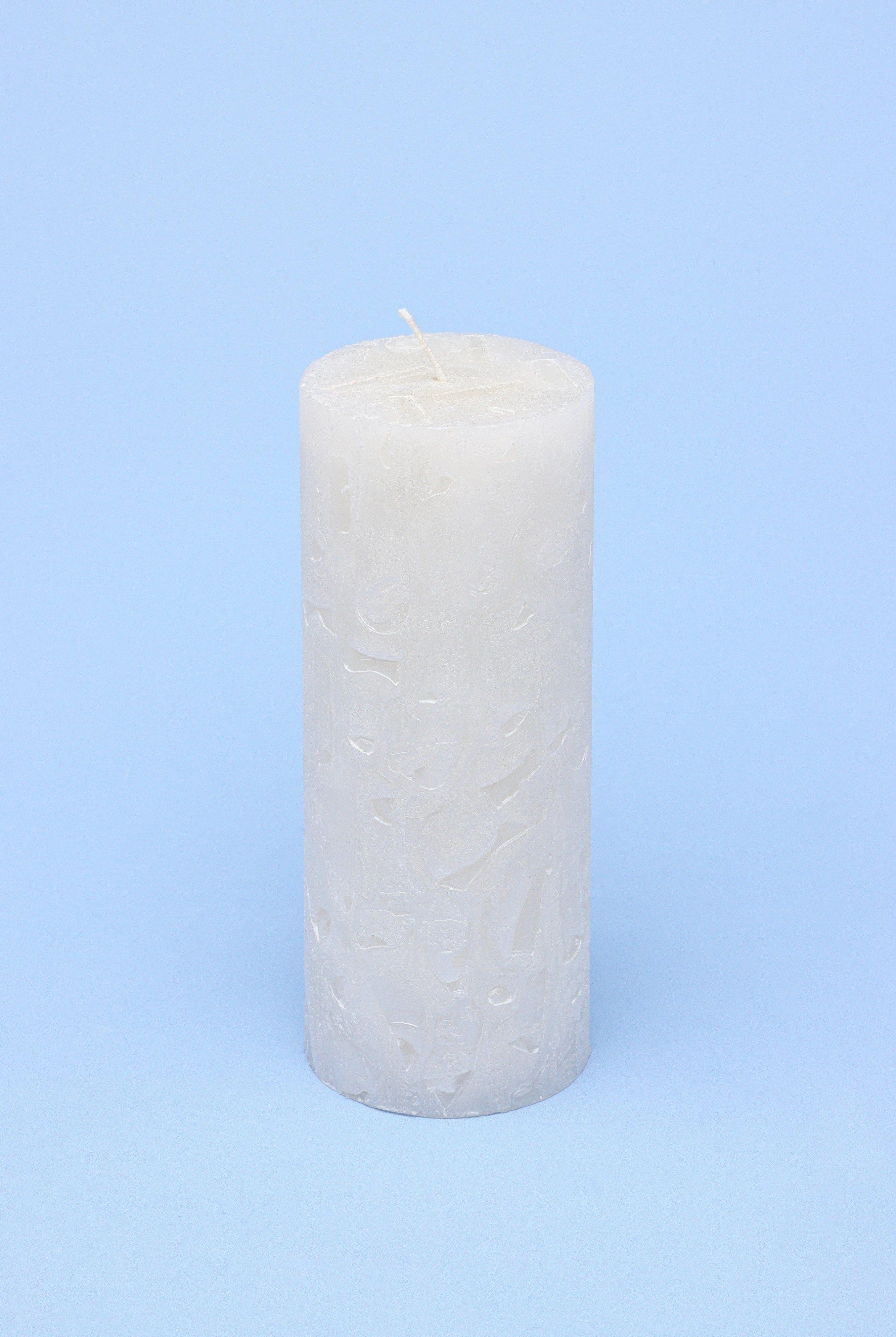 Adelle Pure White Signature Waxwork Pillar Candle in Soft Matte Finish - G Decor