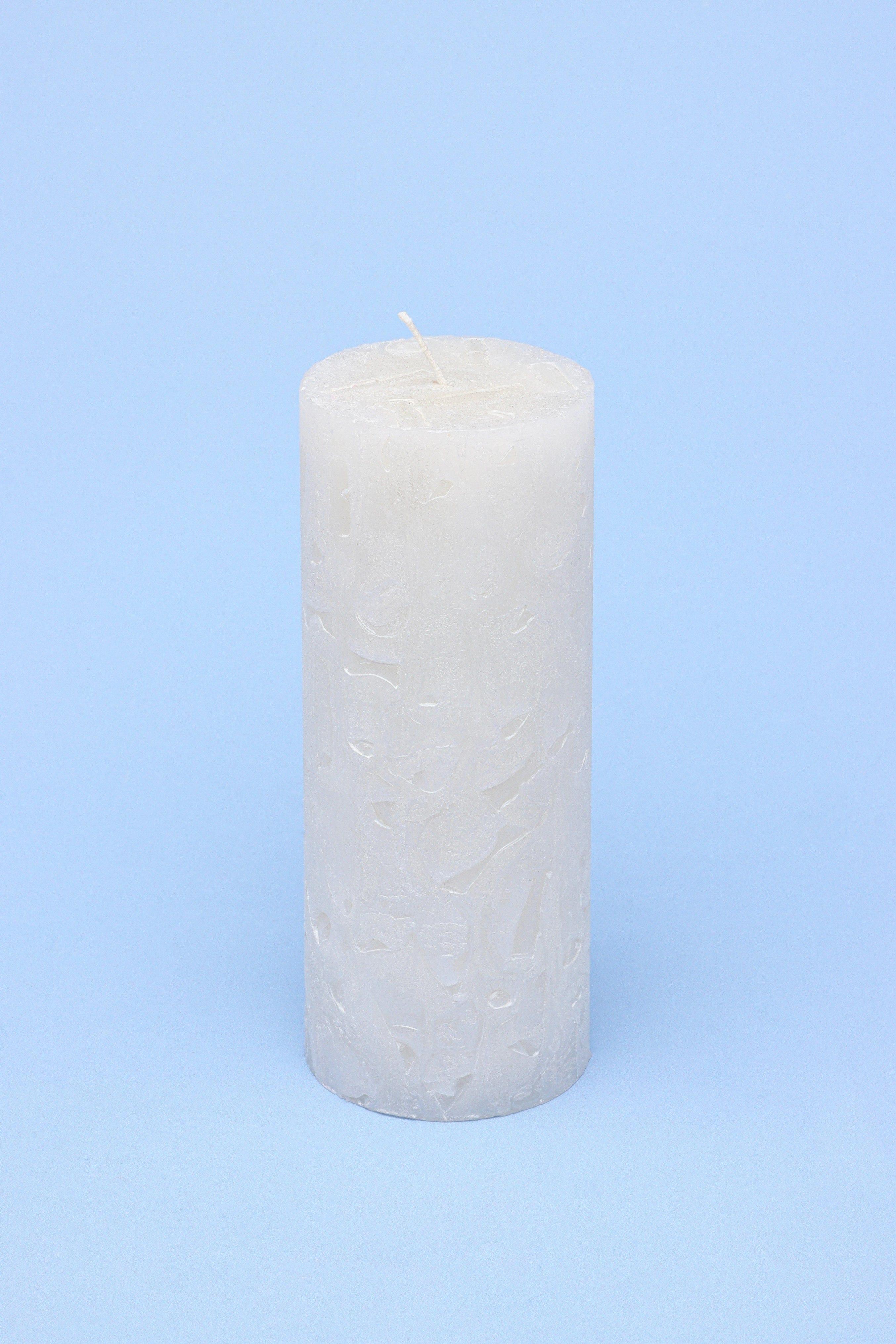 Adelle Pure White Signature Waxwork Pillar Candle in Soft Matte Finish - G Decor
