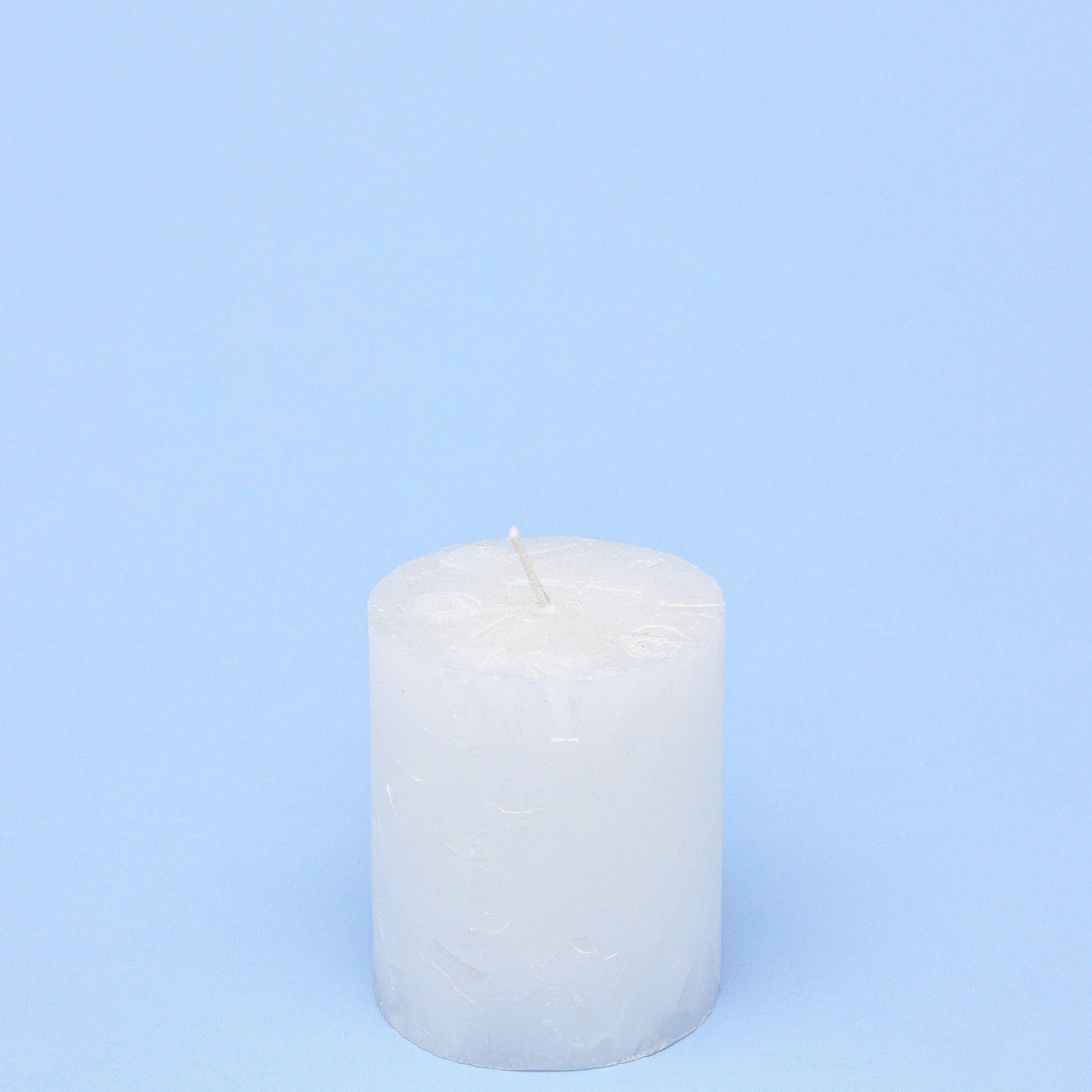 Adelle Pure White Signature Waxwork Pillar Candle in Soft Matte Finish - G Decor