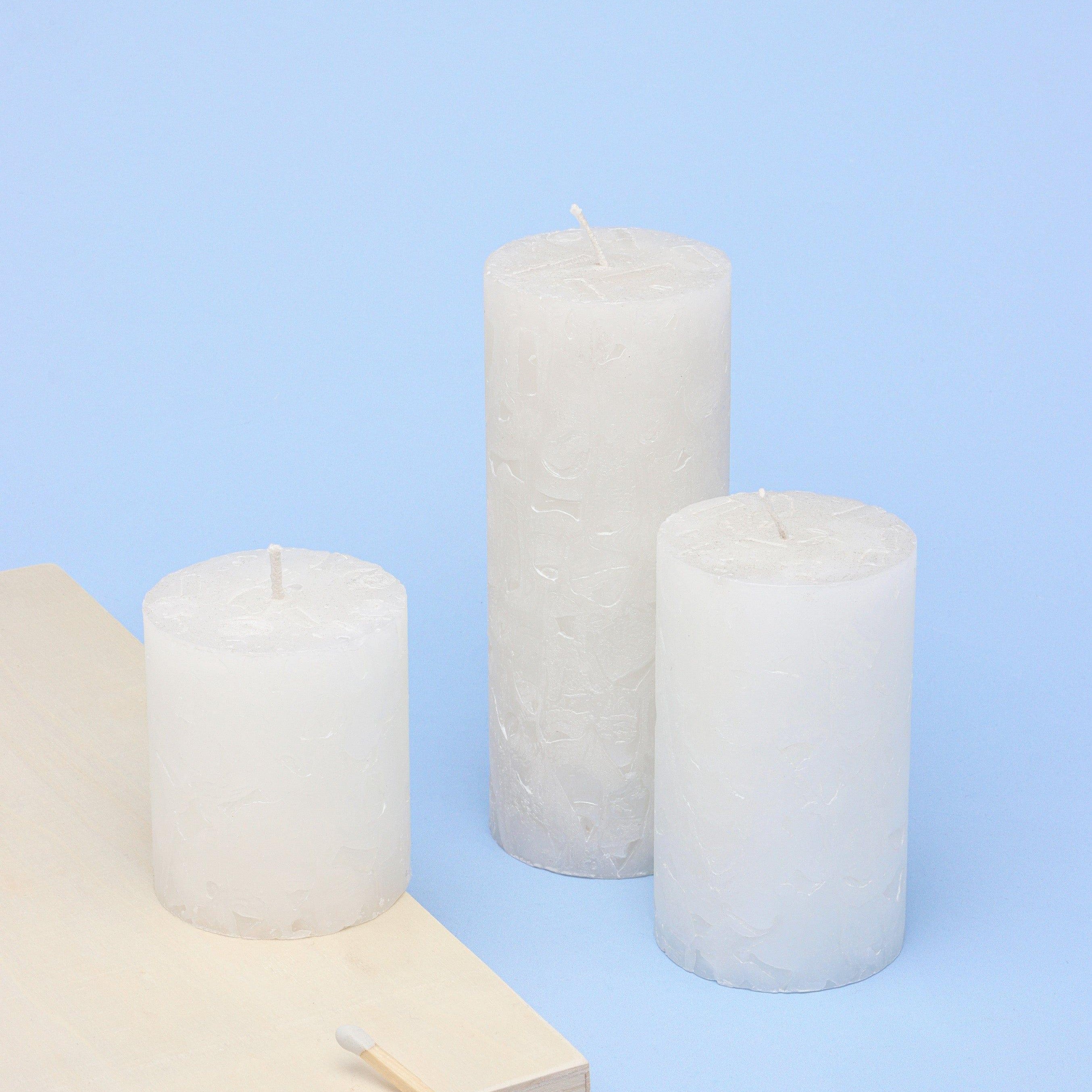 Adelle Pure White Signature Waxwork Pillar Candle in Soft Matte Finish - G Decor