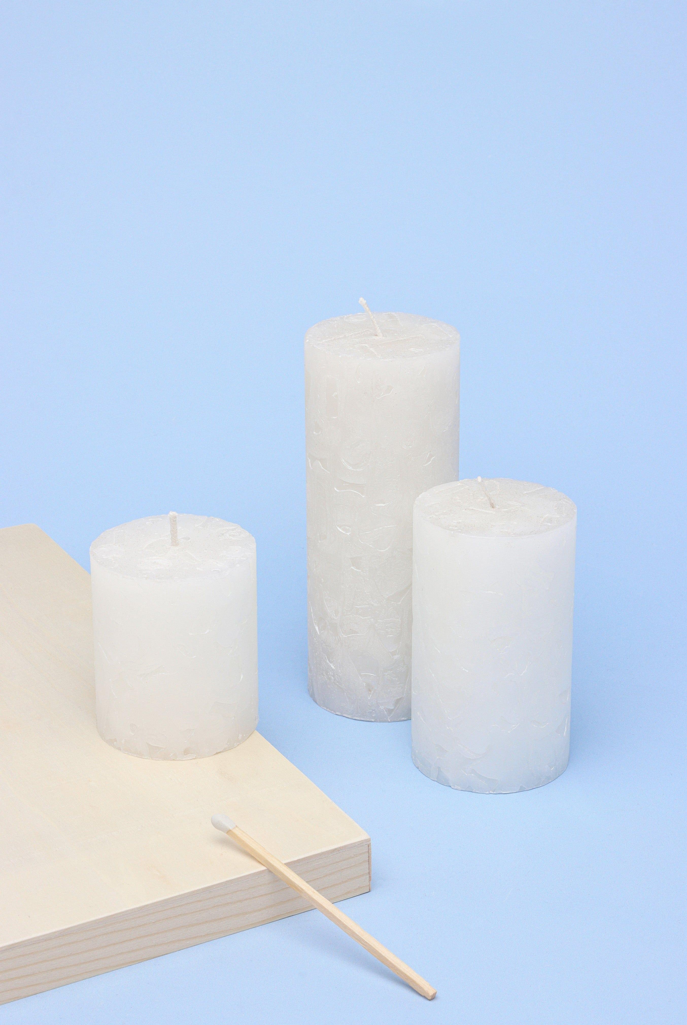 Adelle Pure White Signature Waxwork Pillar Candle in Soft Matte Finish - G Decor