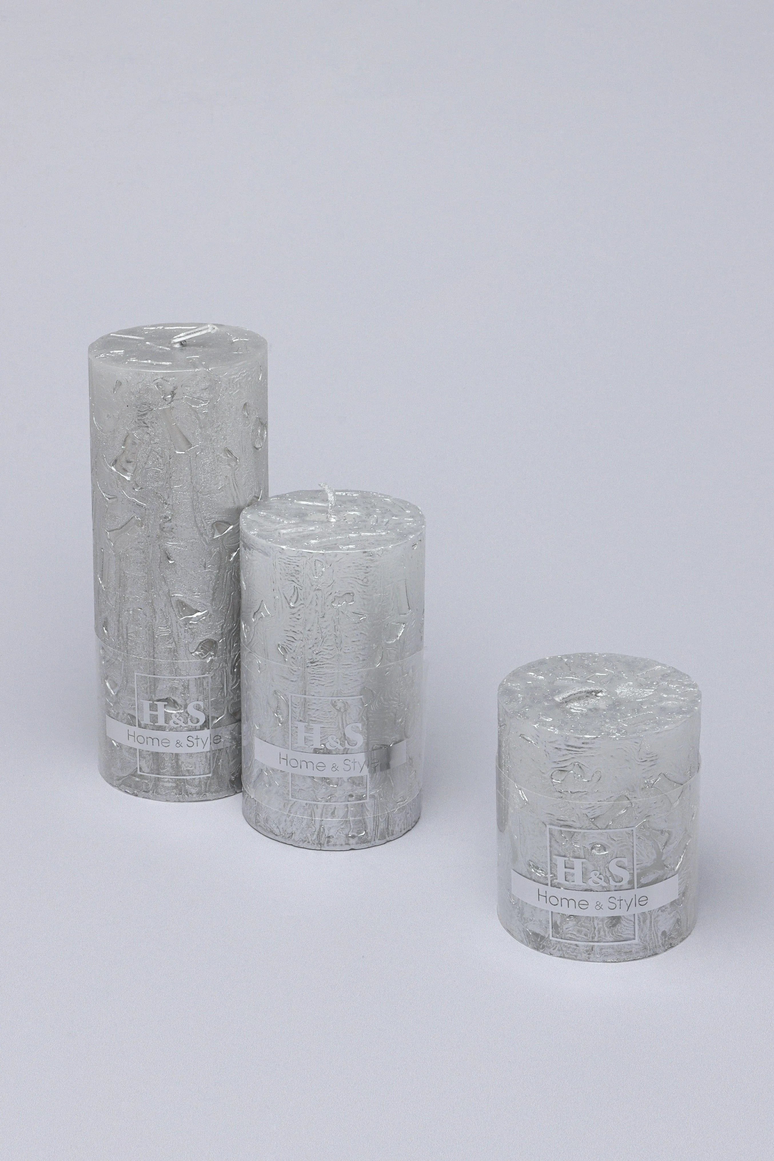 adelle-silver-veil-signature-waxwork-pillar-candle-in-frosted-metallic-grey-g-decor-92675 - G Decor