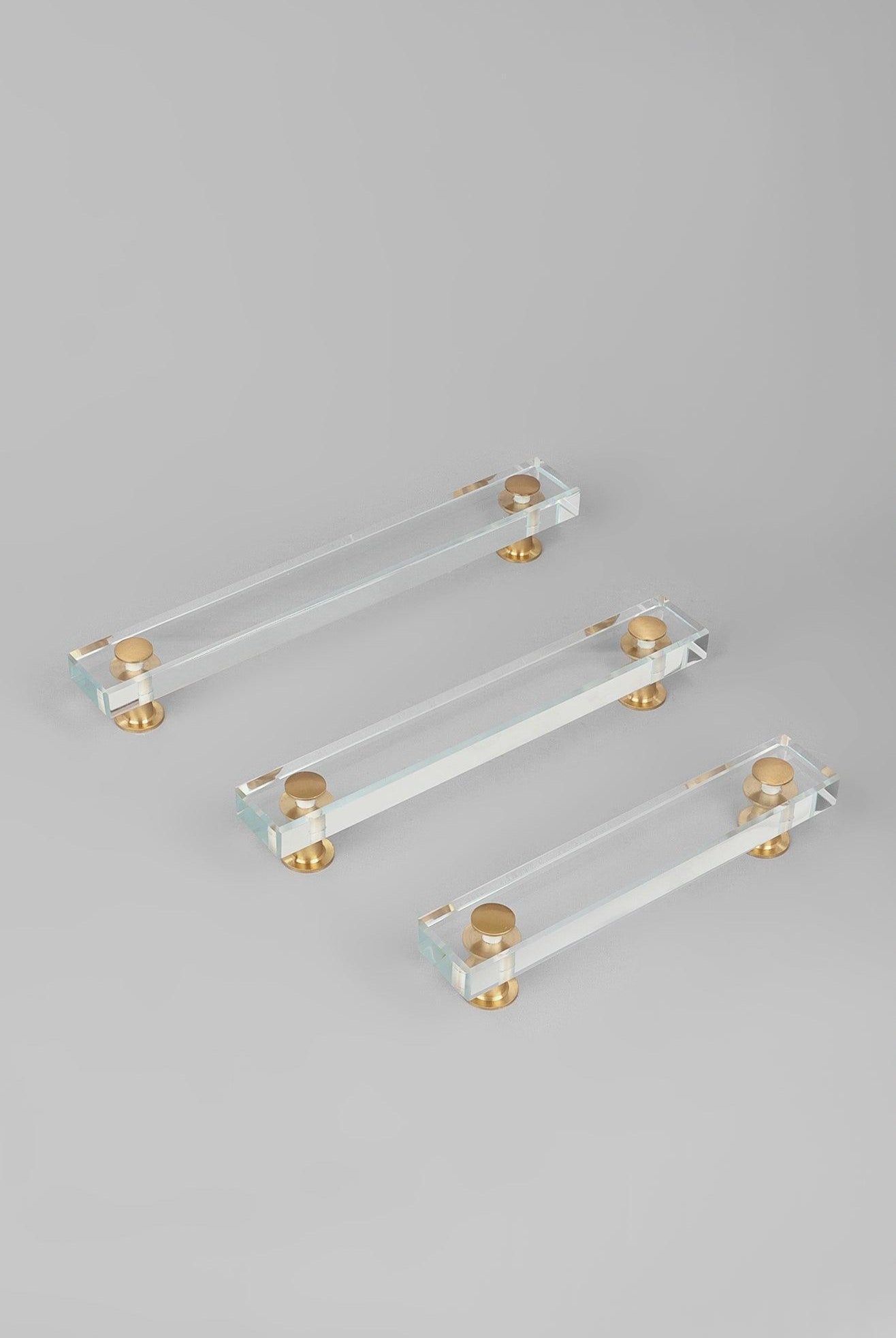 Alchemy Brass Clear Glass Cupboard Door Handle - G Decor