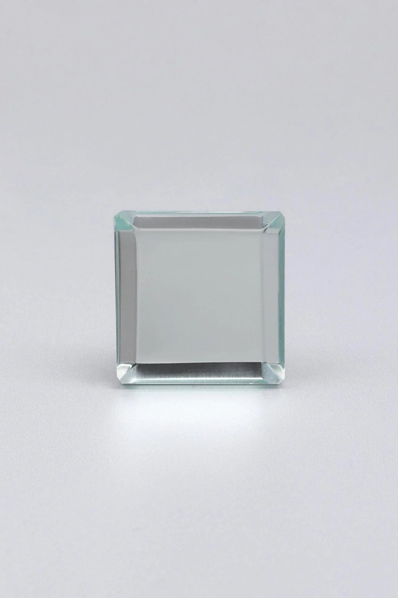 Alma Crystal-Clear Mirrored Glass Cabinet Knob — close-up view, G Decor