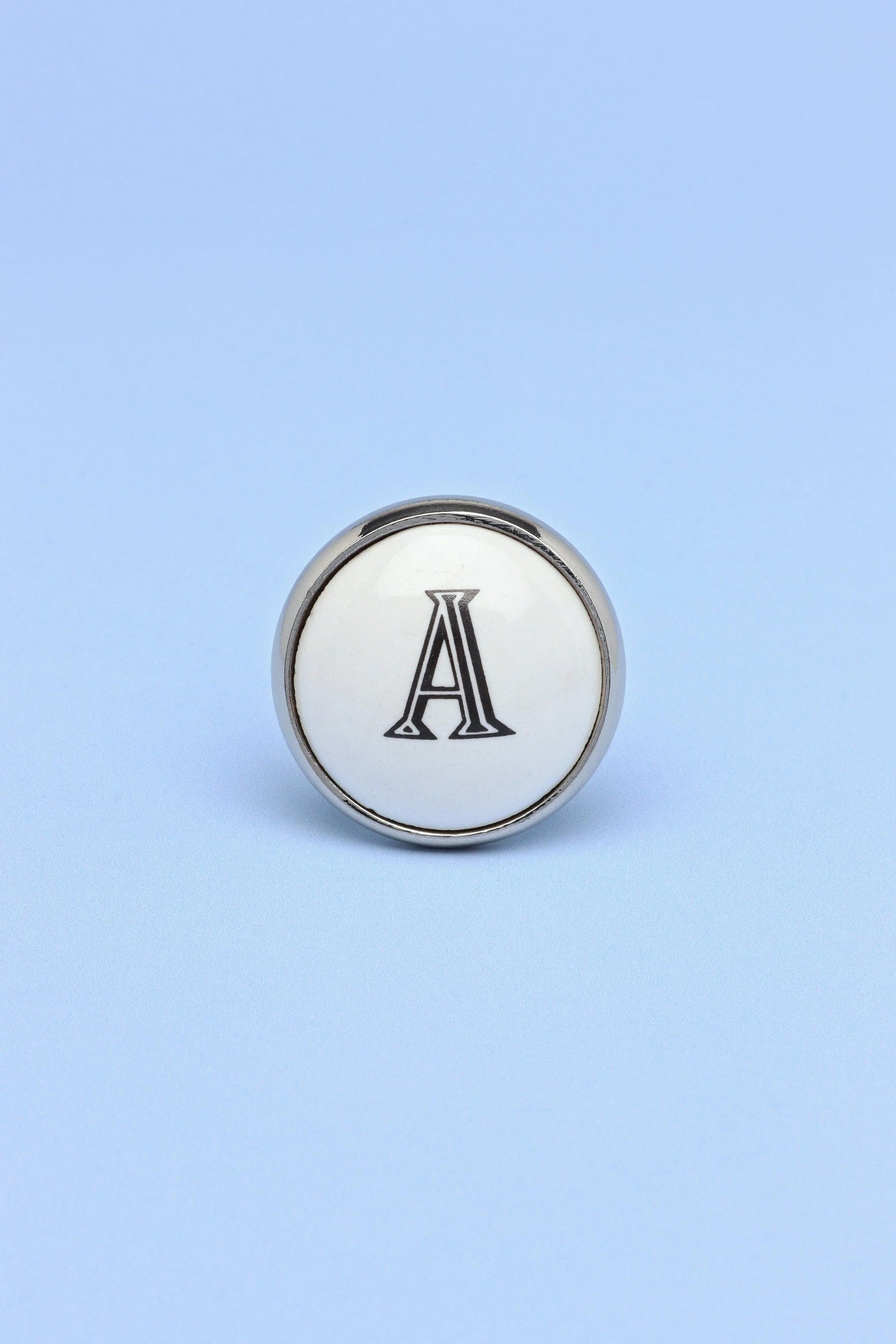 Personalised Alphabet Monogram White Ceramic Cabinet Knob — alternate view, G Decor