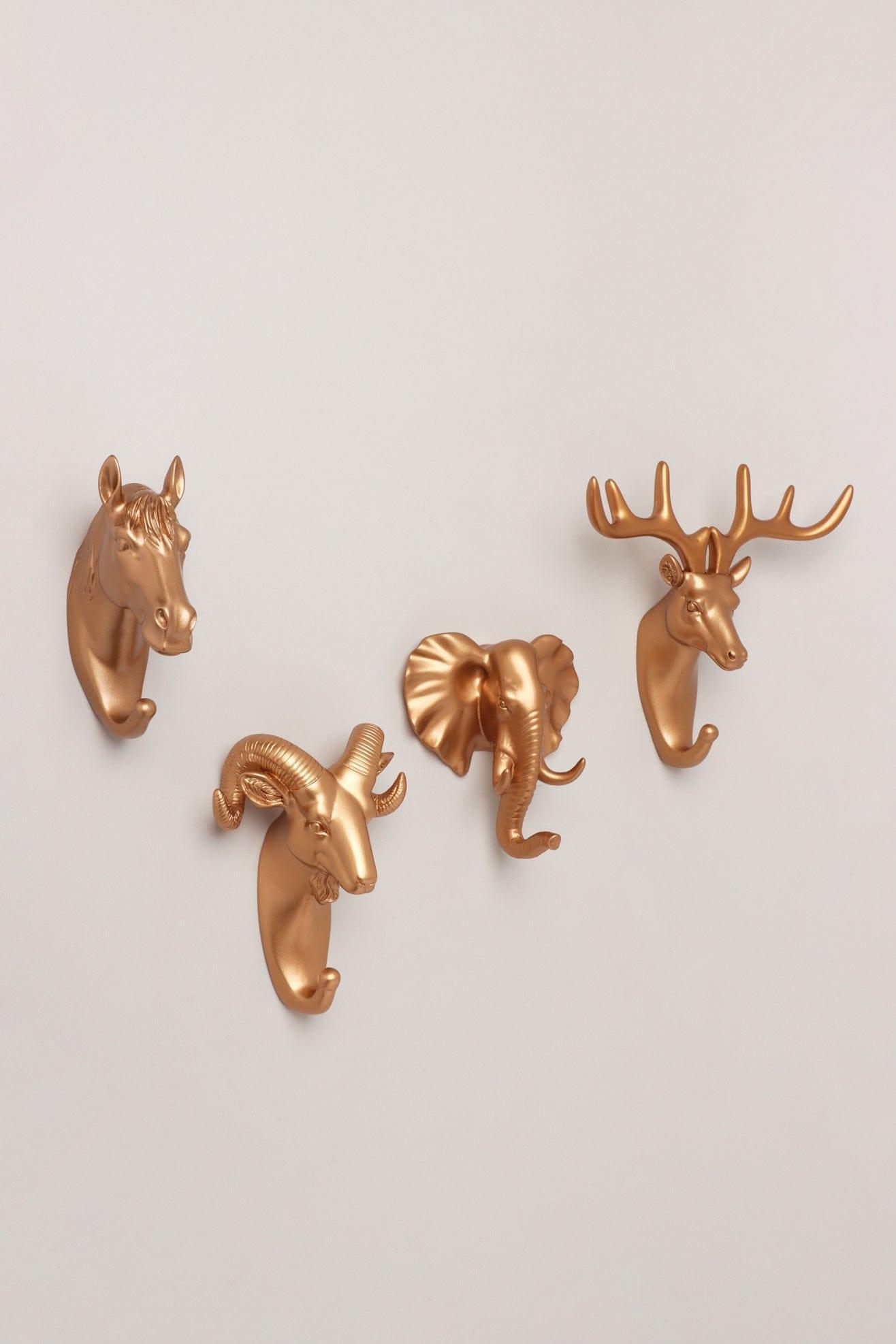 Animal Bronze Gold Wall Hooks Wildlife Coat & Towel Holders for Wall Décor - G Decor