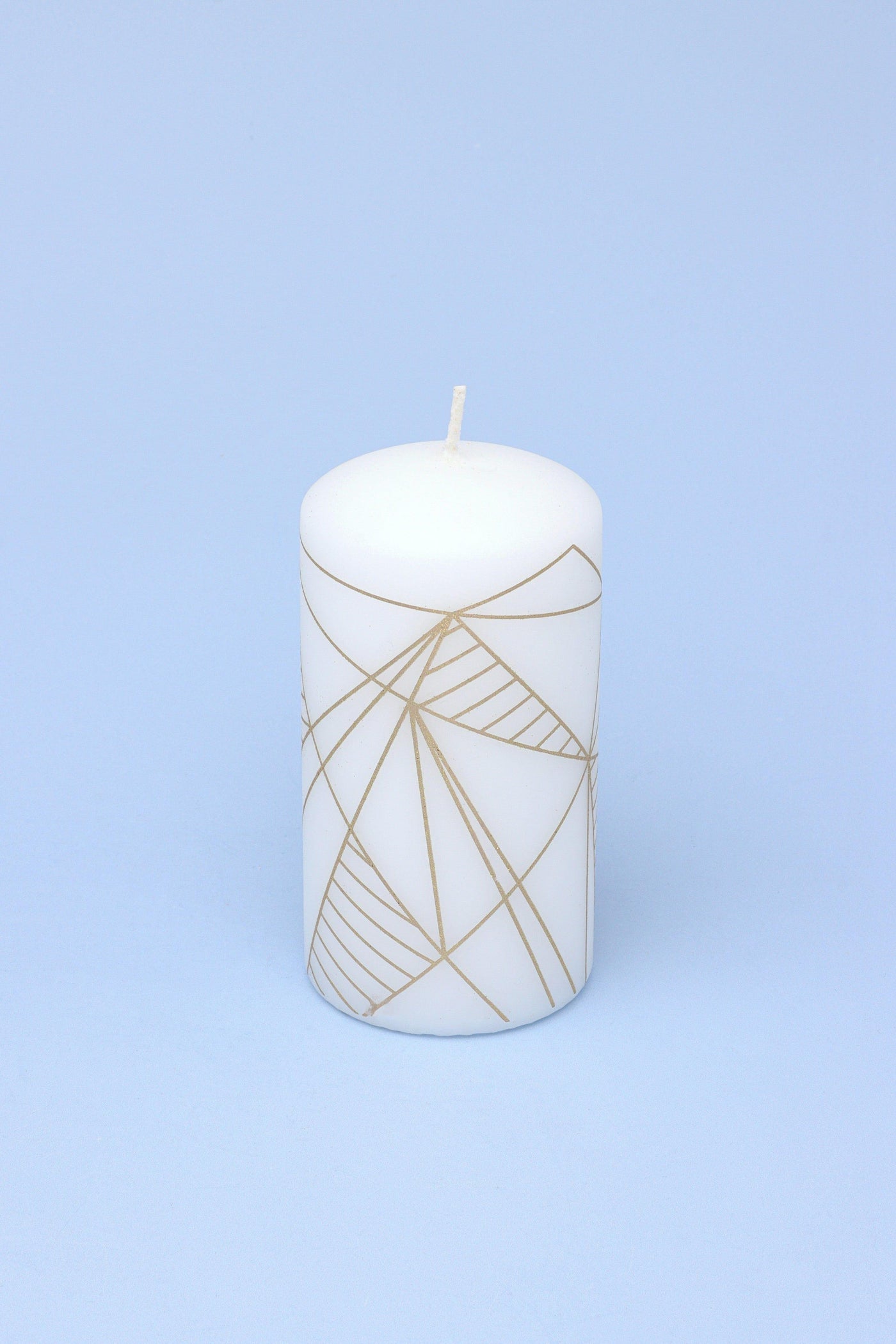 Gdecorstore Candles & Candle Holders White / Large Aria Geometric Glitter Elegant Pillar Candle