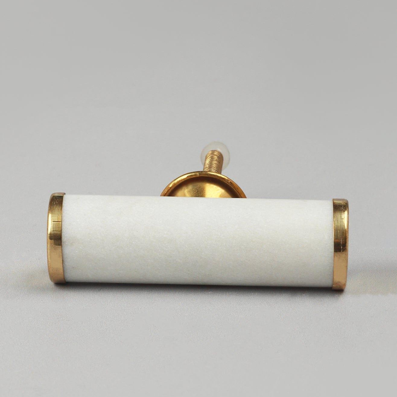 Bianca Estella Handcrafted Marble Hammered with Brass Pull Knob - G Decor