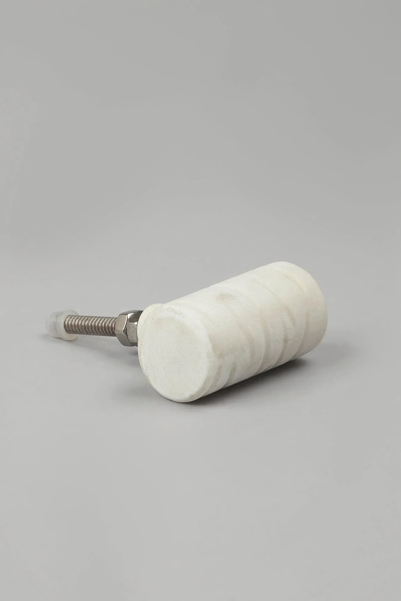 Bianca Estella Hammered Marble and Brass Cabinet Pull Knob — lifestyle view, G Decor