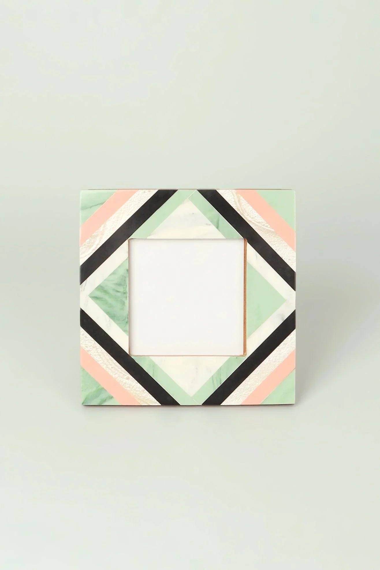 Blush Pastel Mosaic Mother of Pearl and Marble Photo Frame — lifestyle view, G Decor