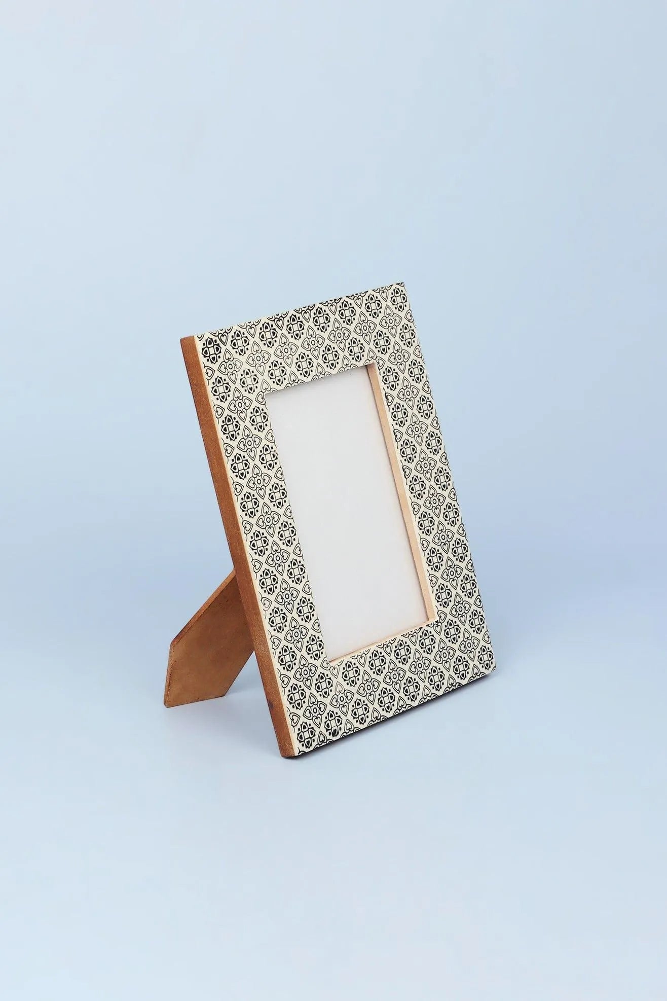 Boho Black Floral Rustic Photo Frame — view 6, G Decor