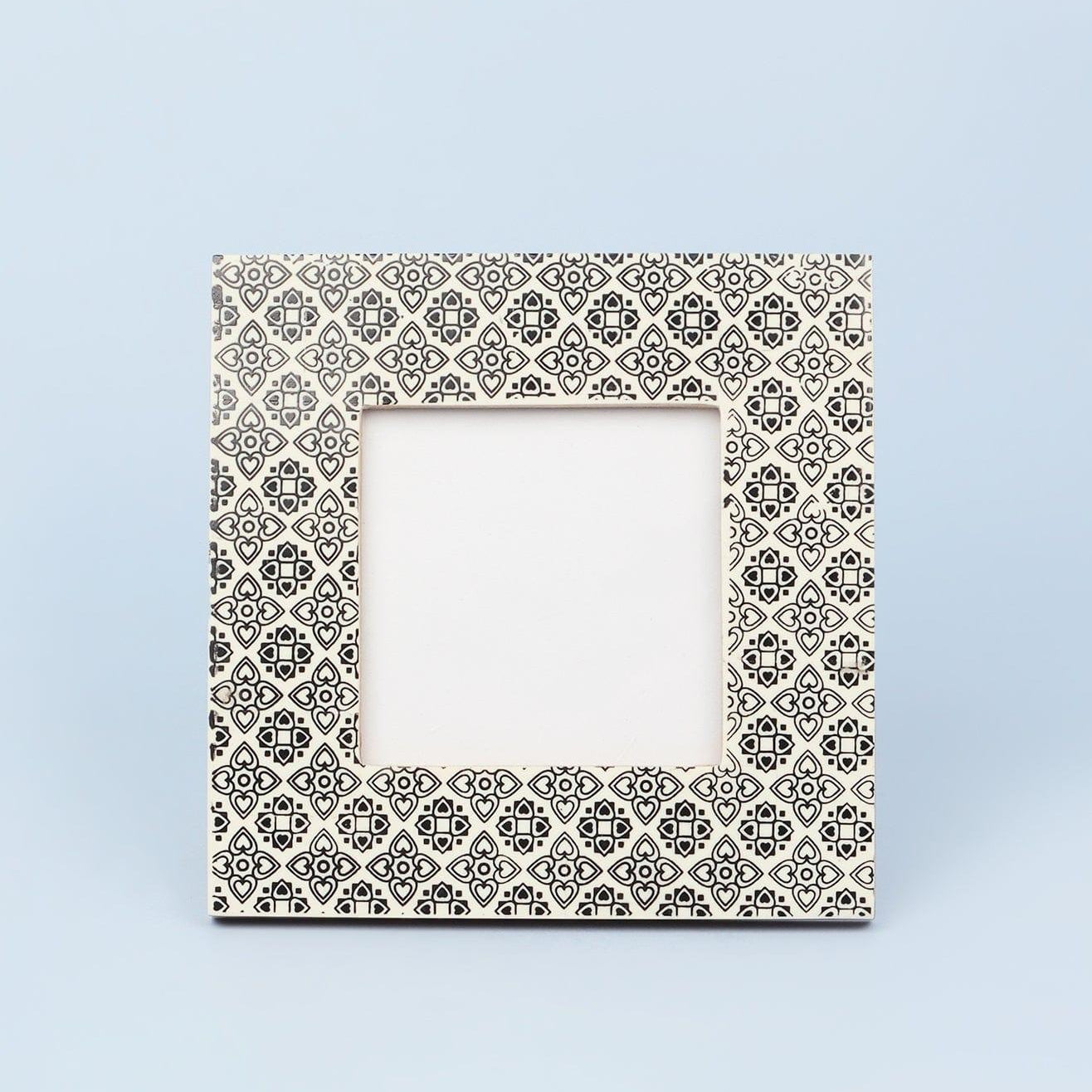 Boho Black Floral Handcrafted Photo Frame Rustic Picture Display - G Decor