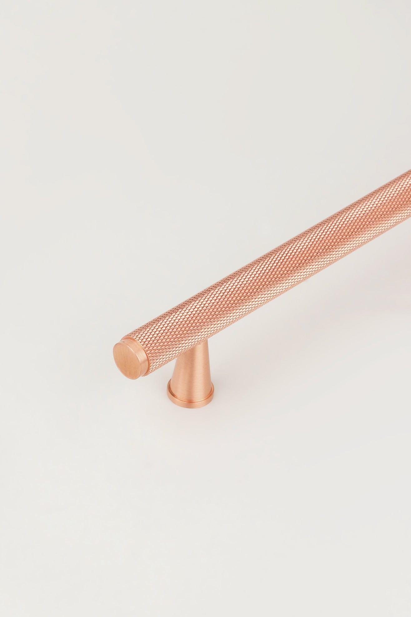 Brass Solid Matt Knurled T Bar Kitchen Rose Gold Cupboard Handles - G Decor