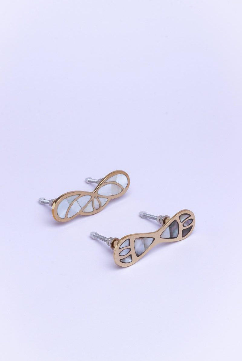 Butterfly Pearl Gold Brass Cupboard Handles - G Decor